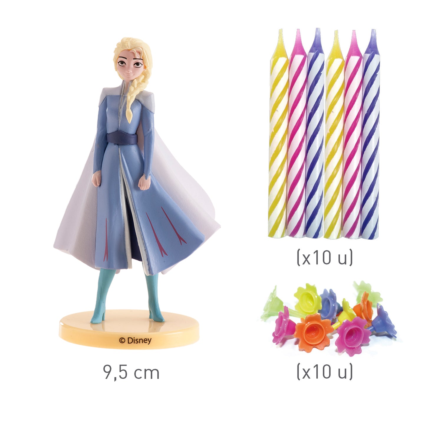 KIT PVC RETAIL FROZEN CON 10 CANDELE PER DECORARE LE TORTE