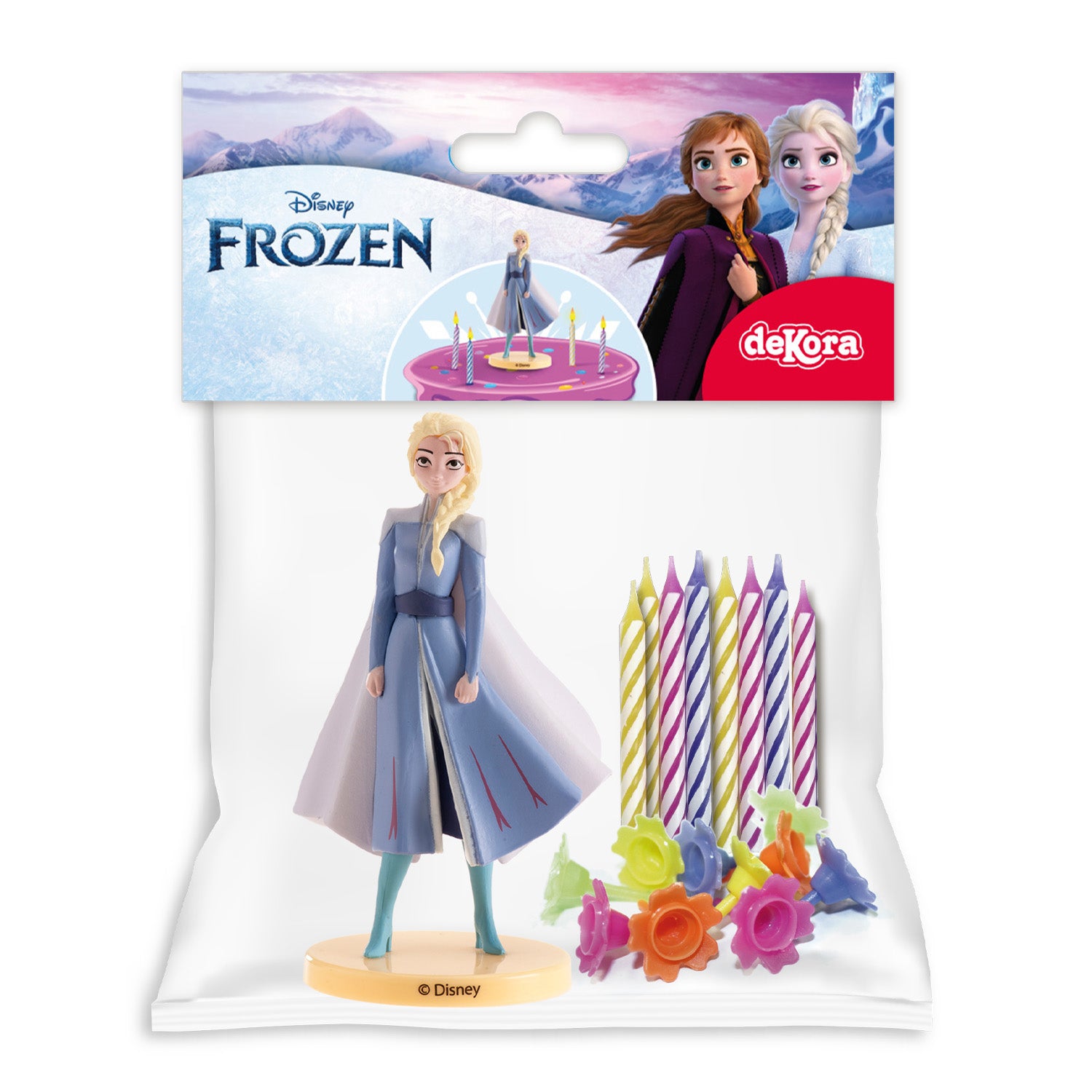 KIT PVC RETAIL FROZEN CON 10 CANDELE PER DECORARE LE TORTE