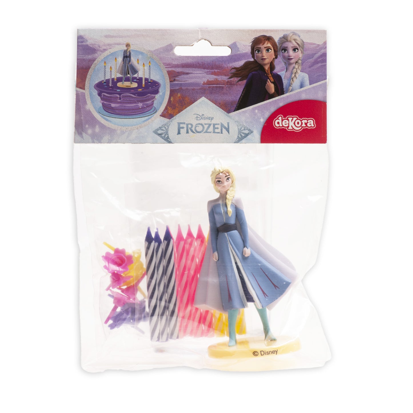 KIT PVC RETAIL FROZEN CON 10 CANDELE PER DECORARE LE TORTE