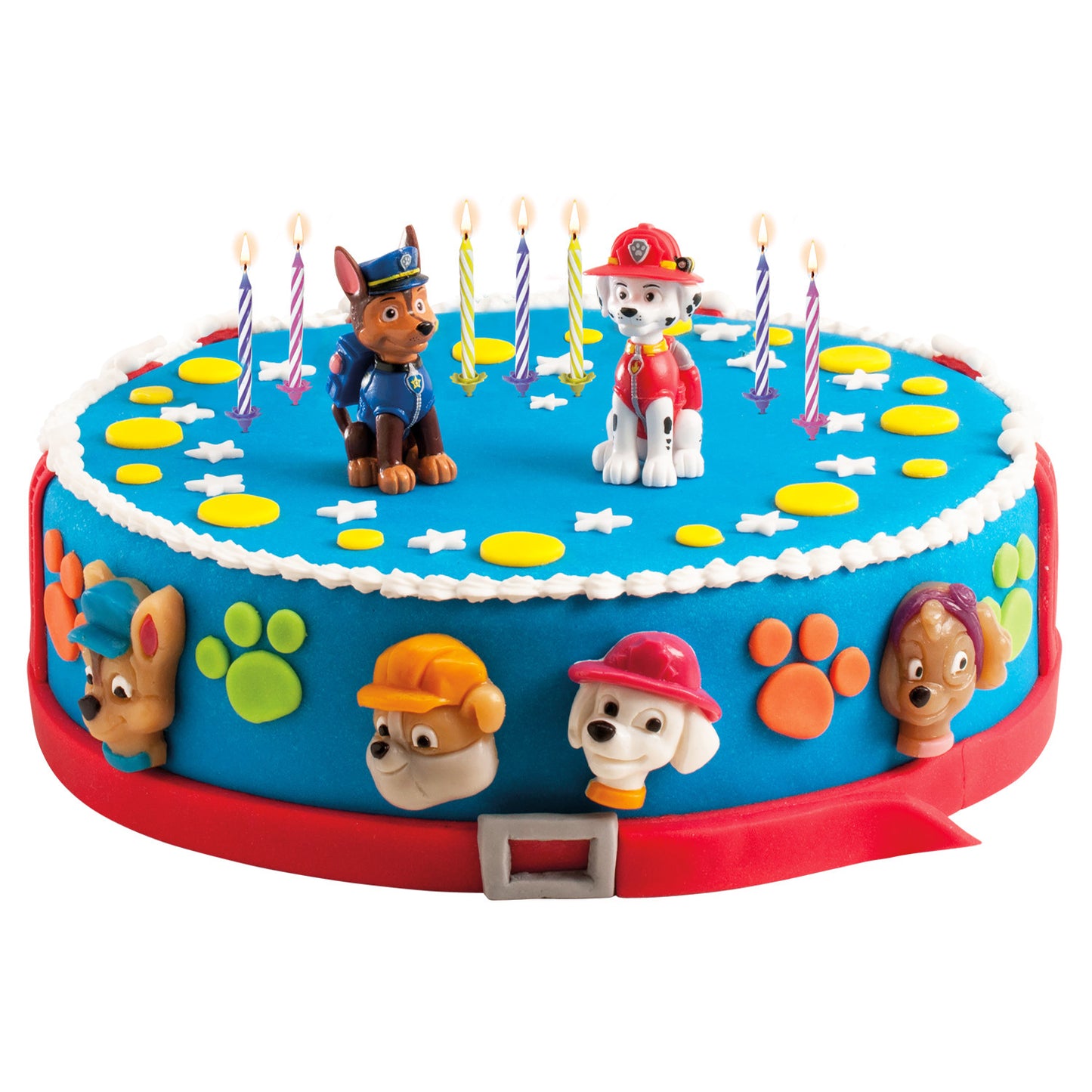 KIT PVC RETAIL PAW PATROL CON 10 CANDELE PER DECORARE LE TORTE