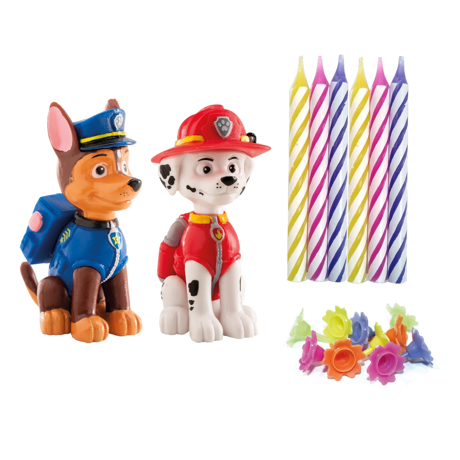KIT PVC RETAIL PAW PATROL AVEC 10 BOUGIES POUR DÉCORER LES GÂTEAUX