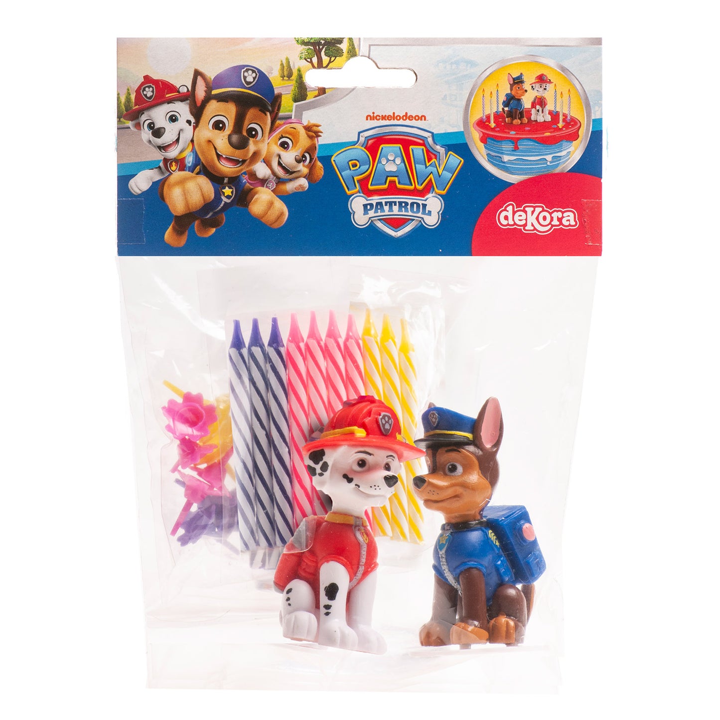KIT PVC RETAIL PAW PATROL AVEC 10 BOUGIES POUR DÉCORER LES GÂTEAUX