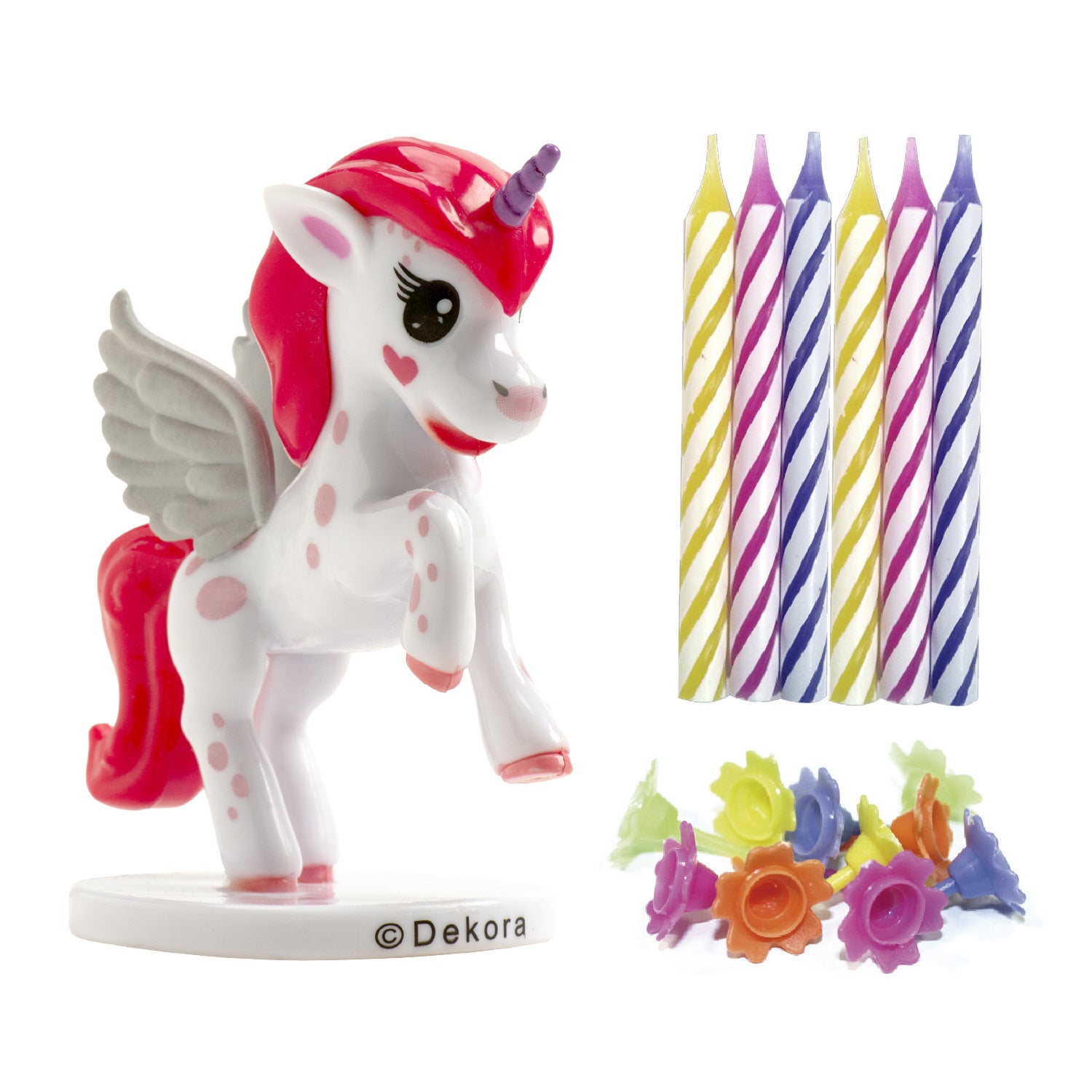 PVC RETAIL KIT UNICORN WITH 10 CANDLES TO DECORATE CAKES
