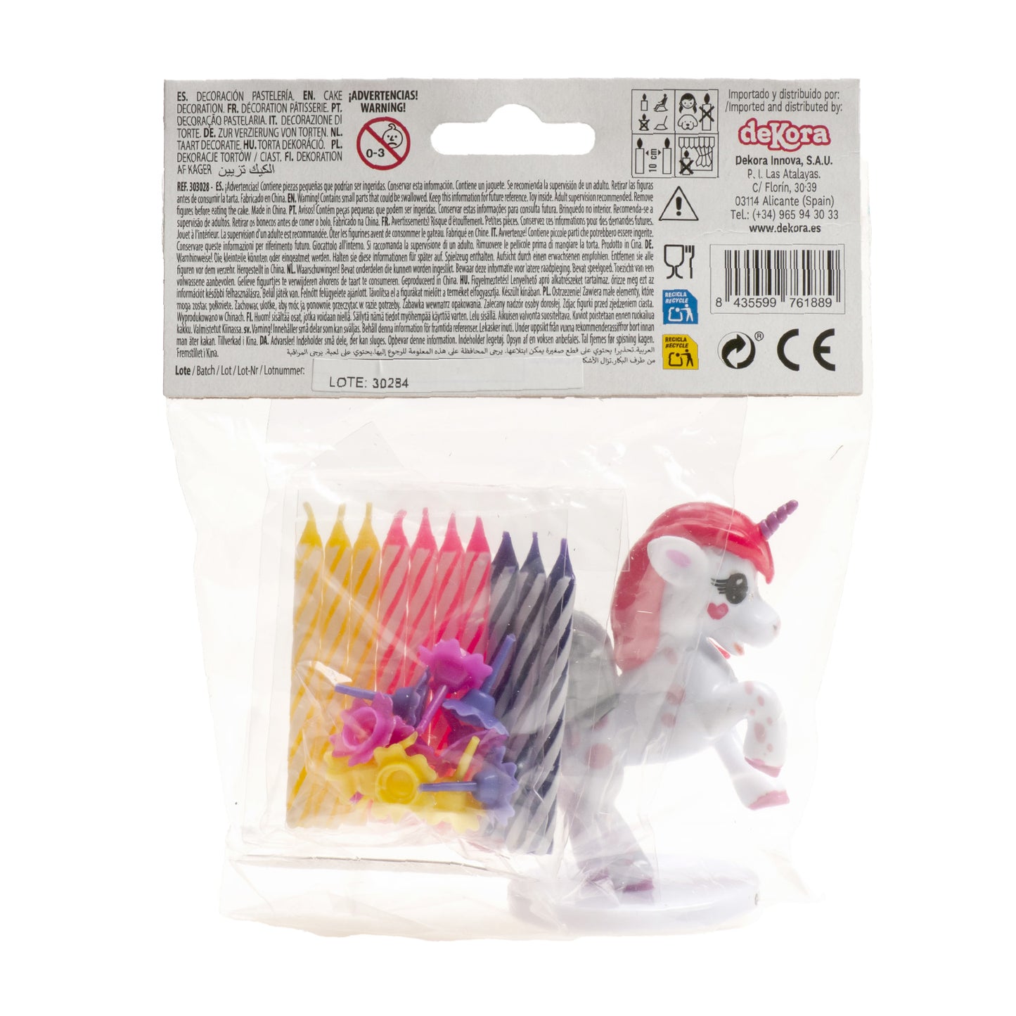 PVC RETAIL KIT UNICORN WITH 10 CANDLES TO DECORATE CAKES