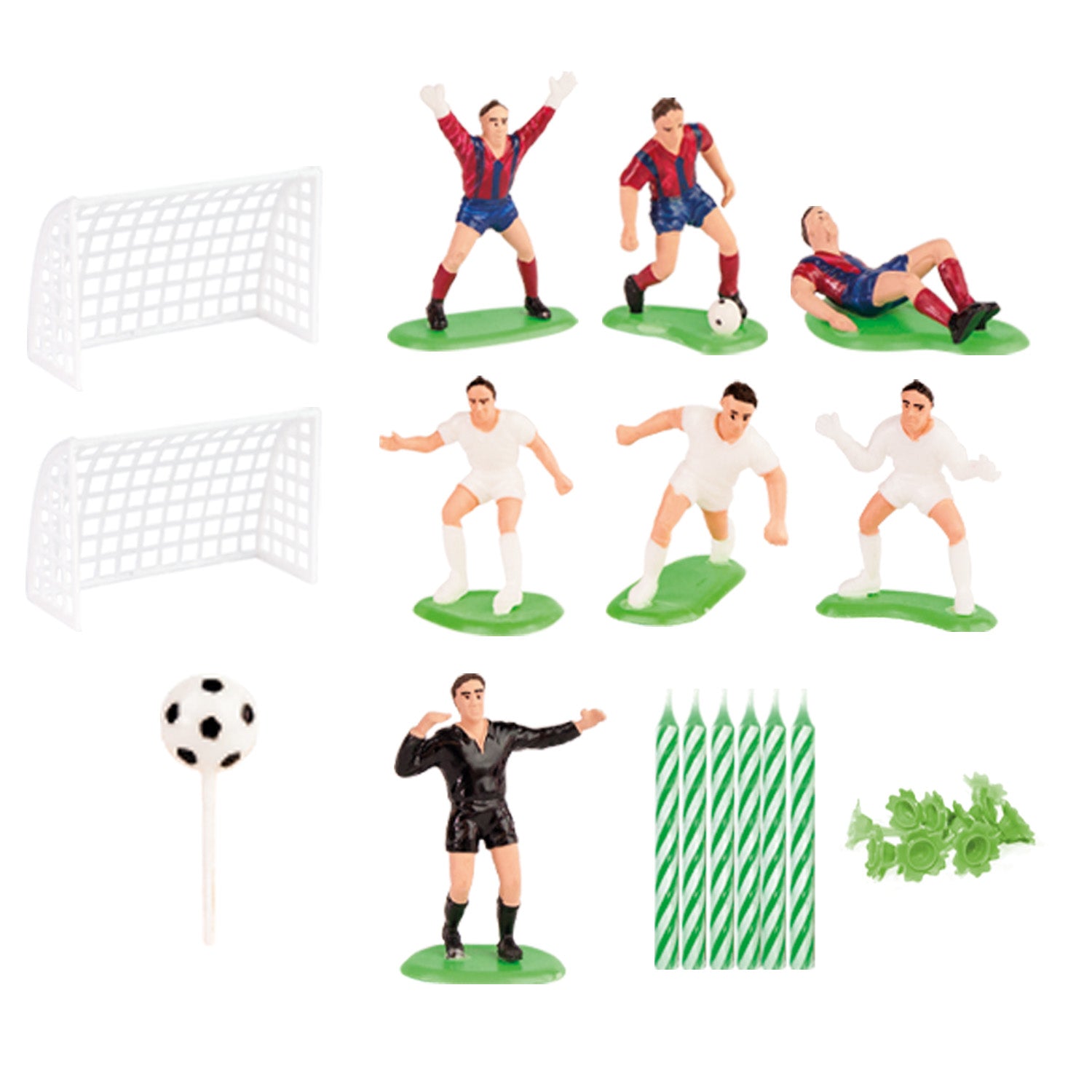 KIT PVC RETAIL FUTEBOL COM 10 VELAS PARA DECORAR BOLOS