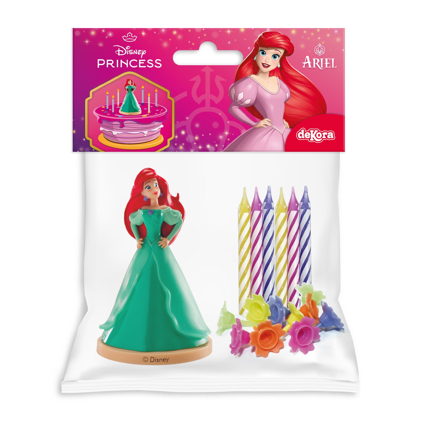 KIT PVC RETAIL ARIEL CON 10 CANDELE PER DECORARE LE TORTE