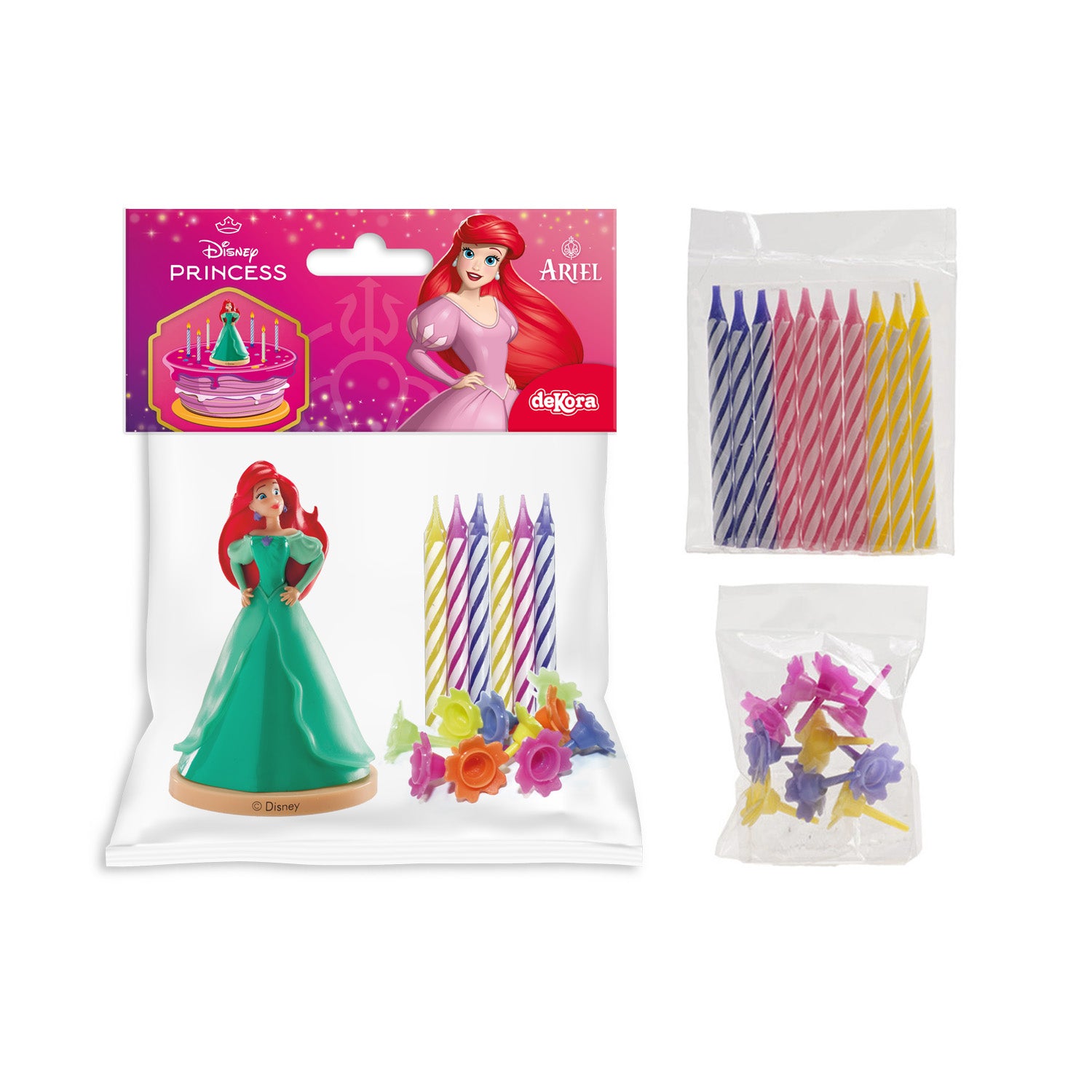 KIT PVC RETAIL ARIEL AVEC 10 BOUGIES POUR DÉCORER LES GÂTEAUX