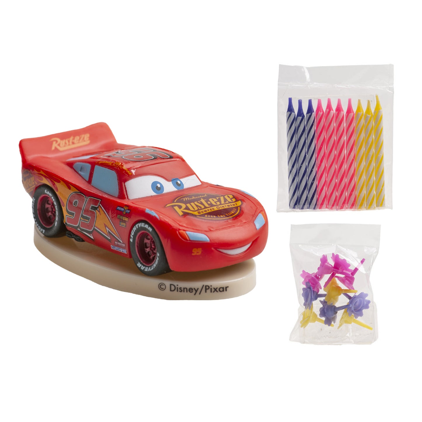 KIT PVC RETAIL CARS CON 10 VELAS PARA DECORAR TARTAS