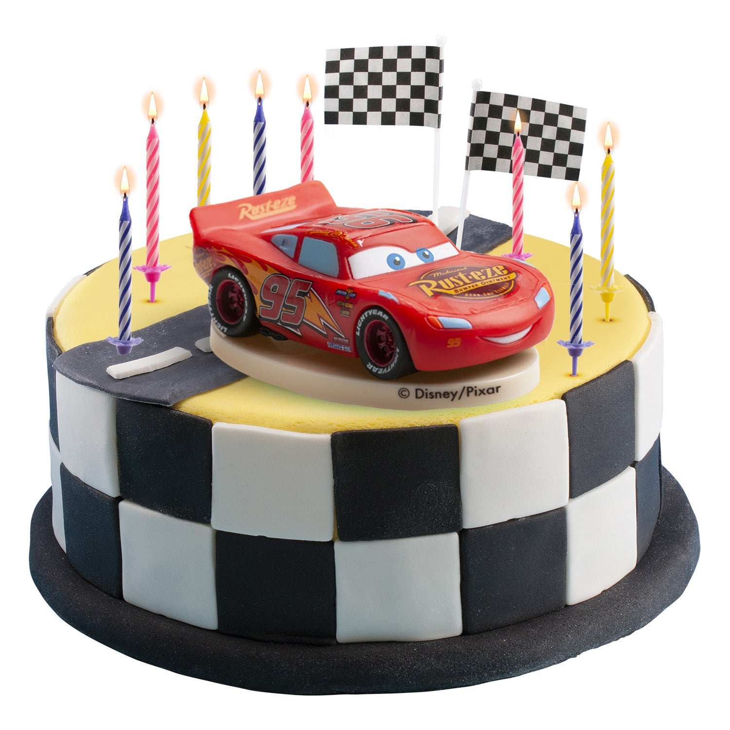 KIT PVC RETAIL CARS CON 10 VELAS PARA DECORAR TARTAS
