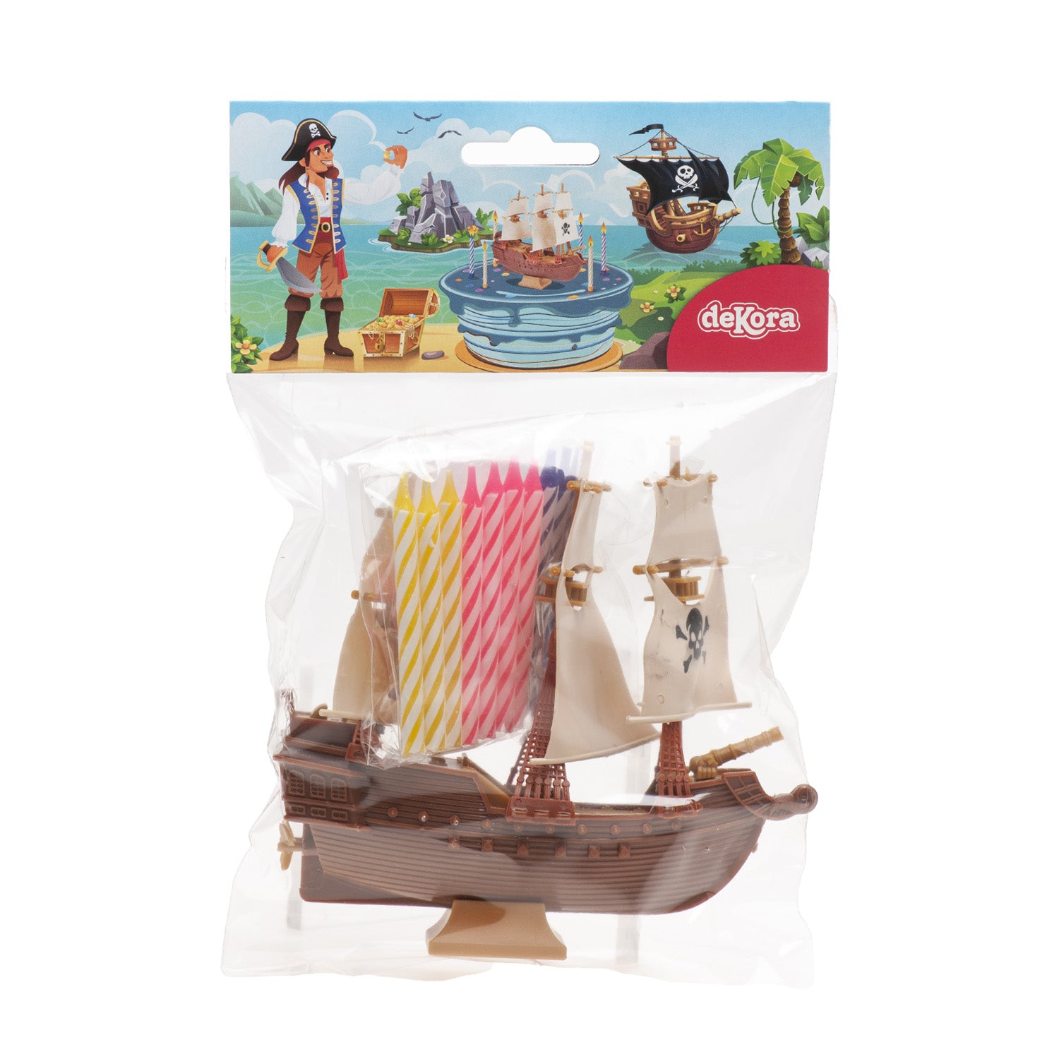KIT PVC RETAIL PIRATES AVEC 10 BOUGIES POUR DÉCORER LES GÂTEAUX