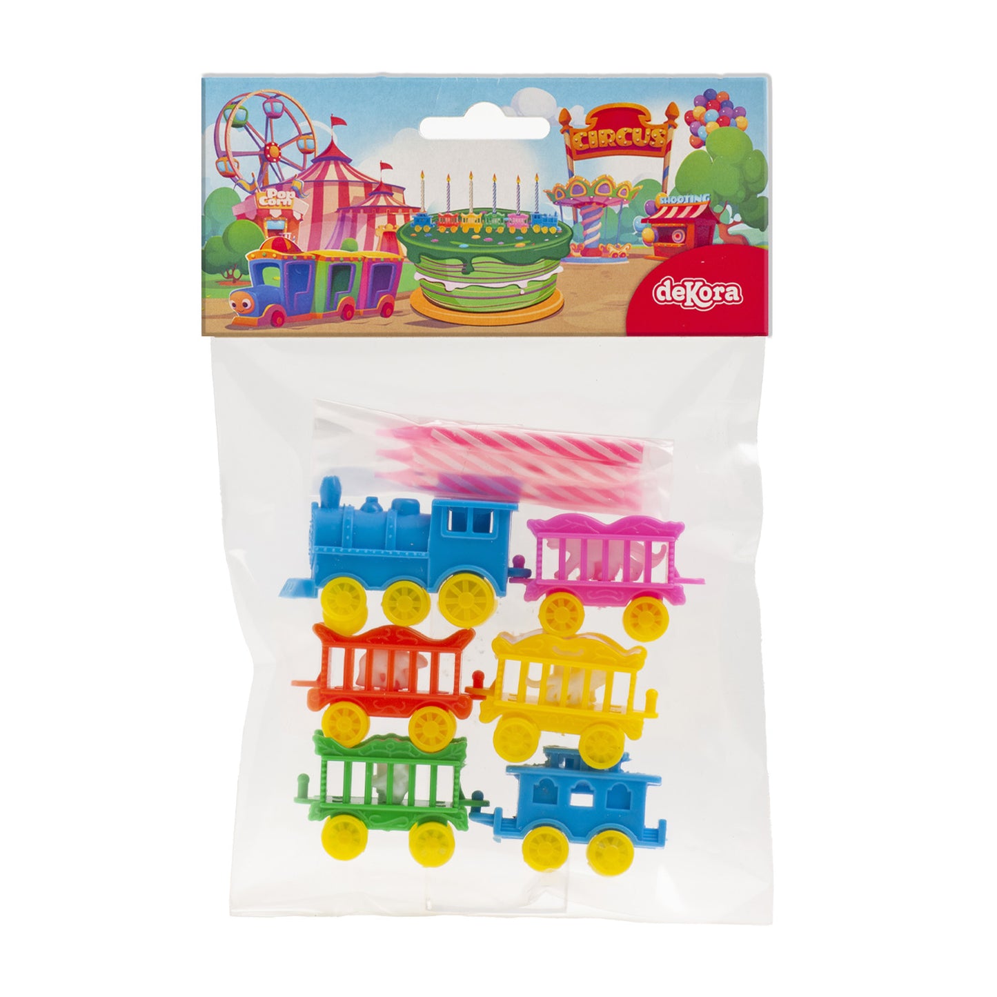 KIT PVC RETAIL CIRQUE AVEC 10 BOUGIES POUR DÉCORER LES GÂTEAUX