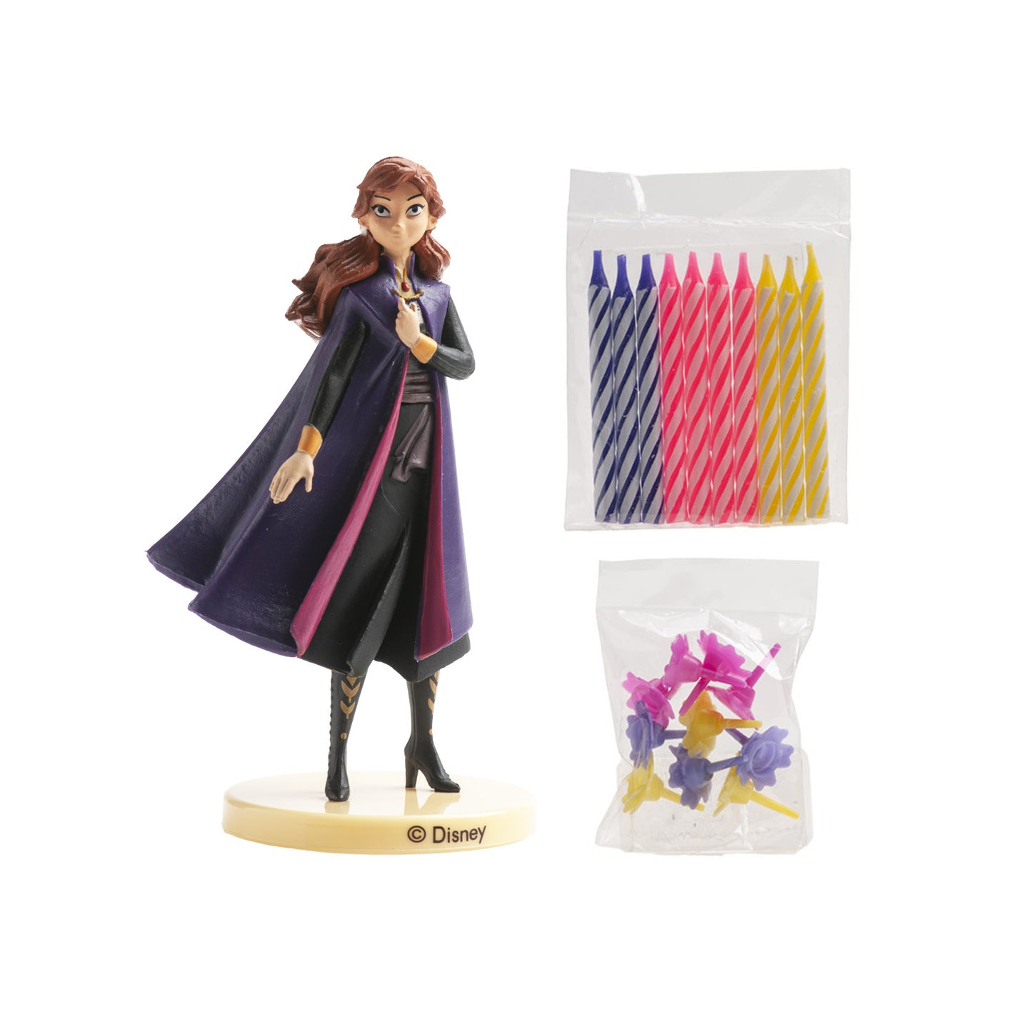 KIT PVC RETAIL ANNA COM 10 VELAS PARA DECORAR BOLOS