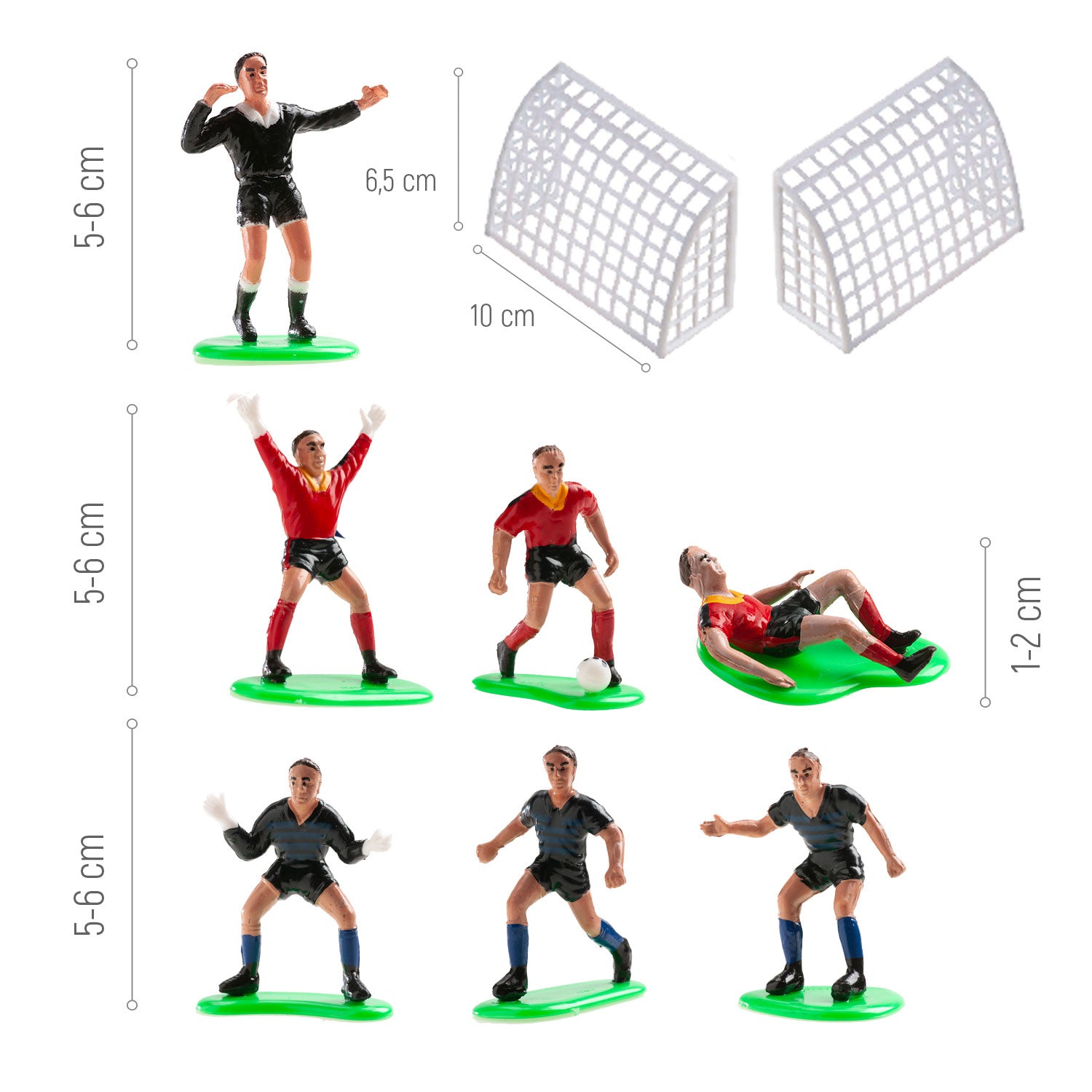 KIT PVC FÚTBOL ROJO Y AZUL PARA DECORAR TARTAS