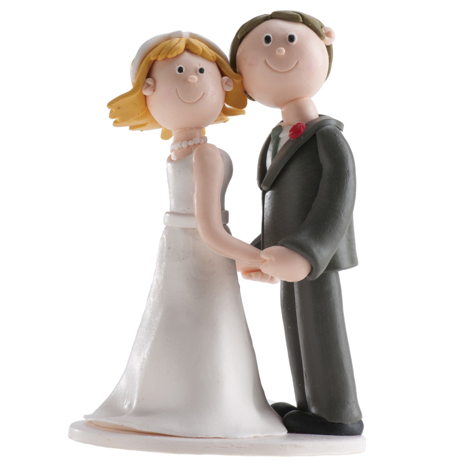 WEDDING CLAY COUPLE HOLDING HANDS 14CM