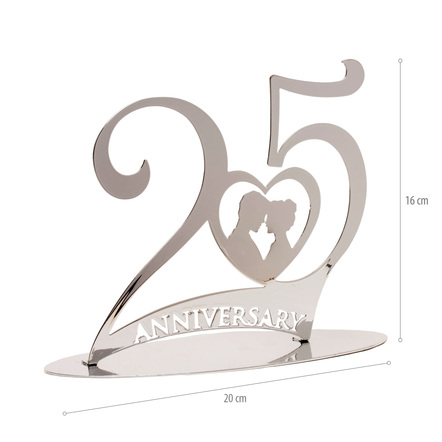 25 ANNIVERSARIO METALLO ARGENTO 20X16CM
