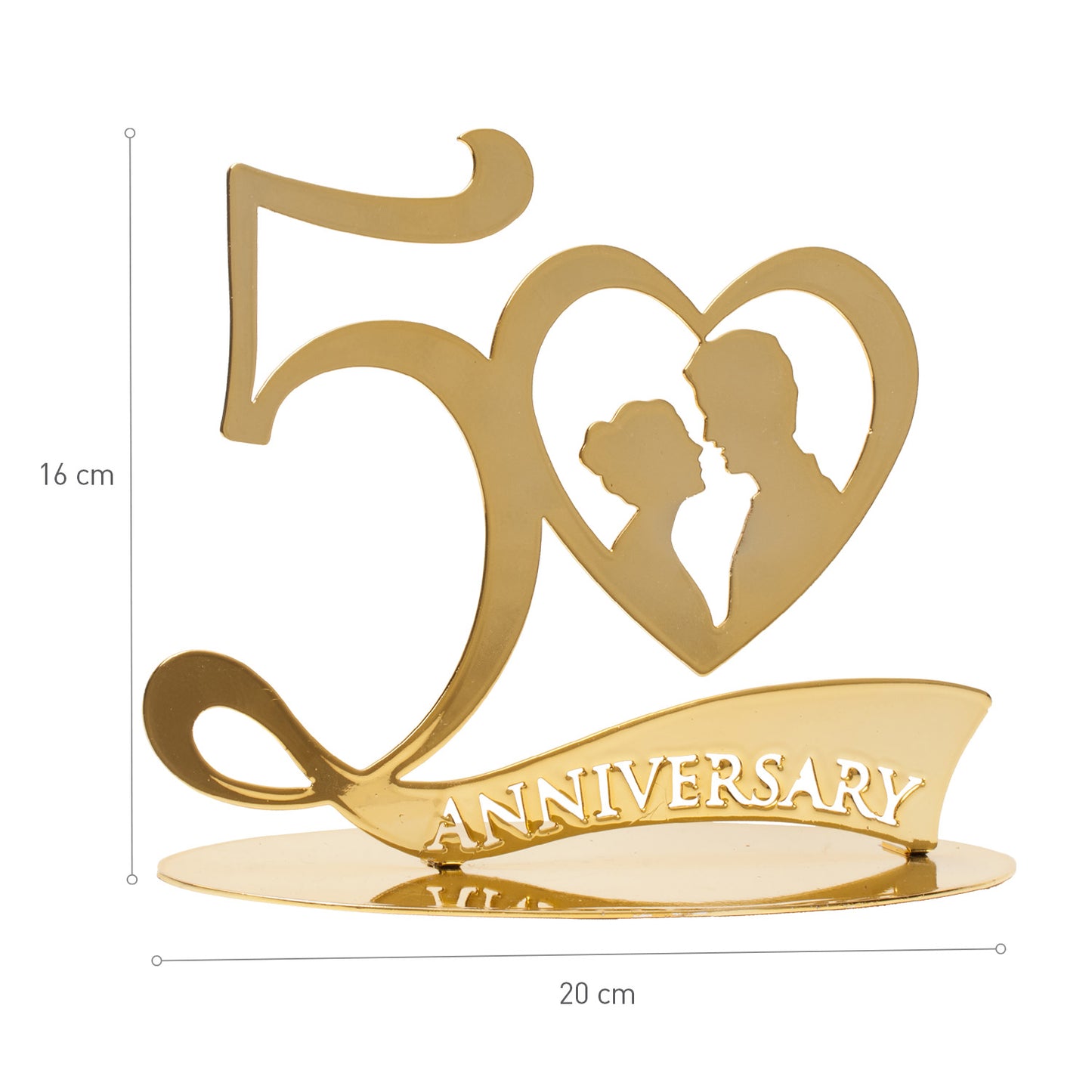 50 ANNIVERSARIO METALLO ORO 20X16CM
