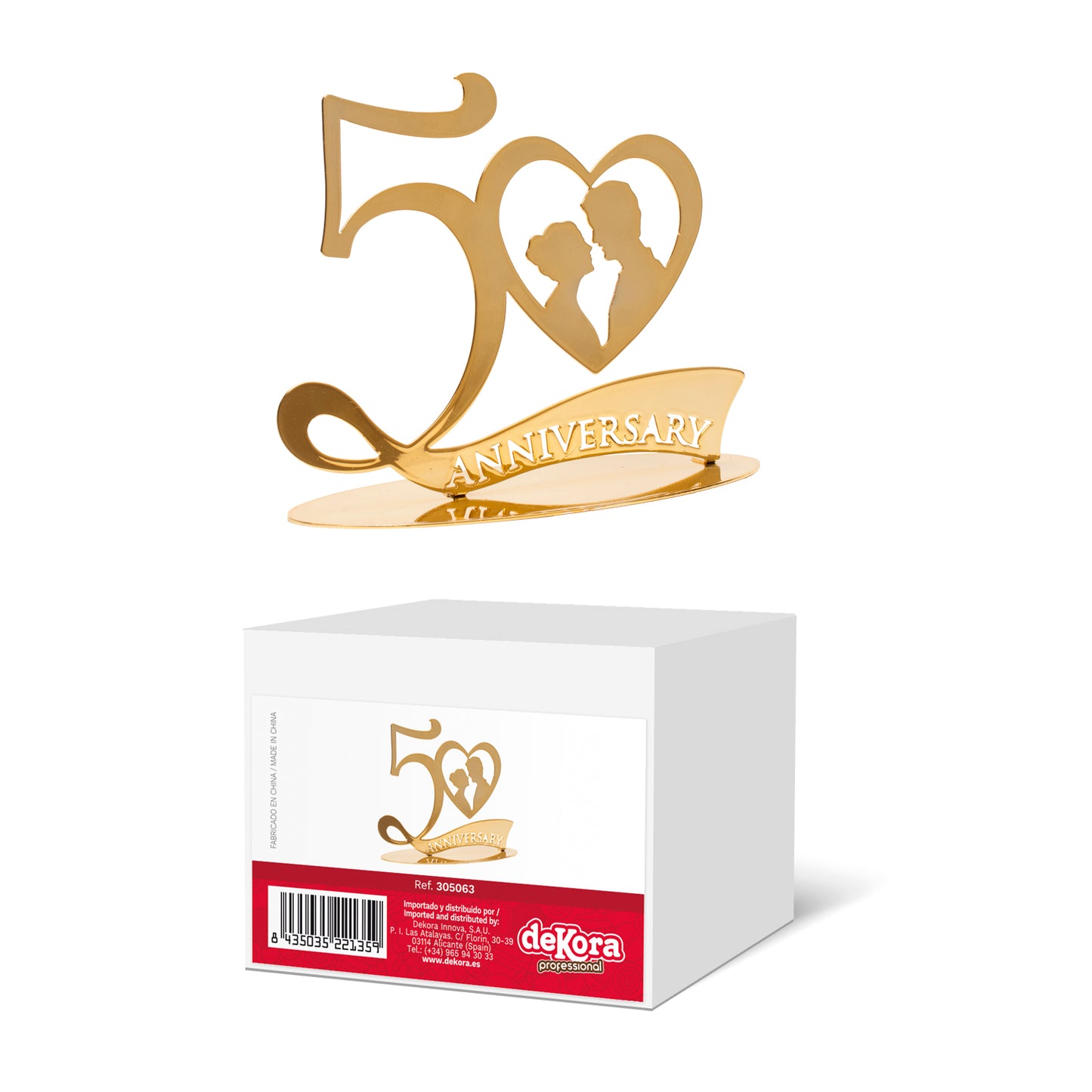 50 ANNIVERSARIO METALLO ORO 20X16CM