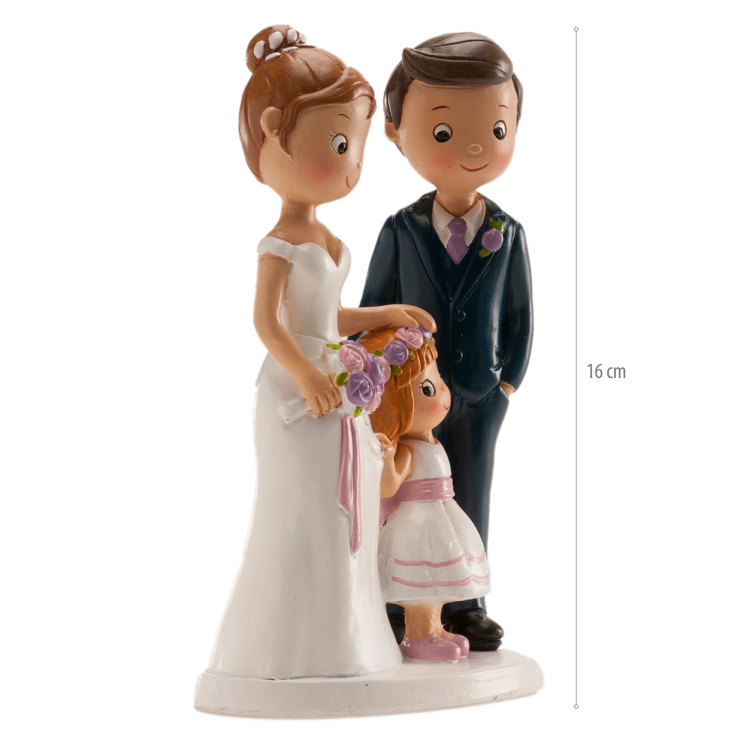 PAREJA DE BODA "CON NIÑA" 16 CM