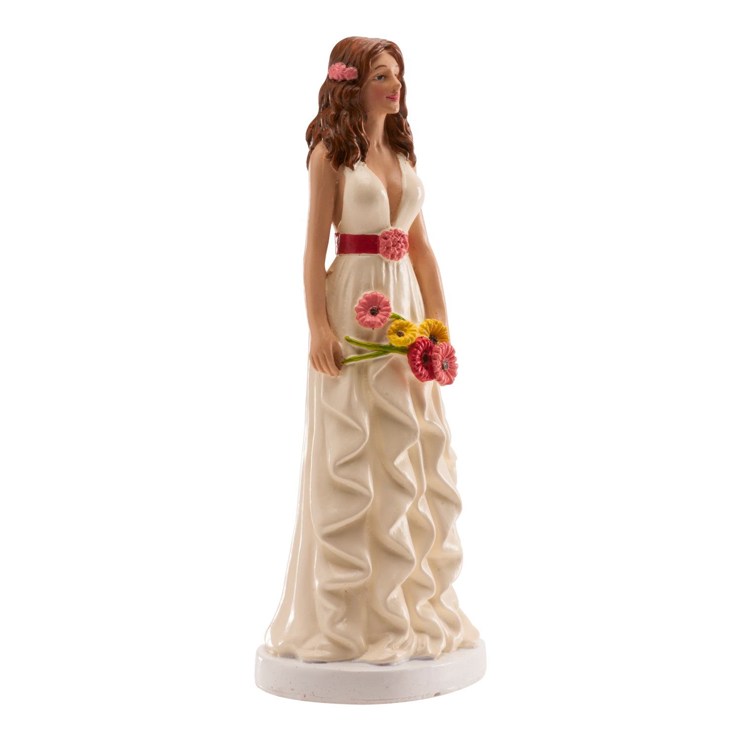 FIGURA MULHER CASAMENTO "MARGARITAS CORES" 16 CM
