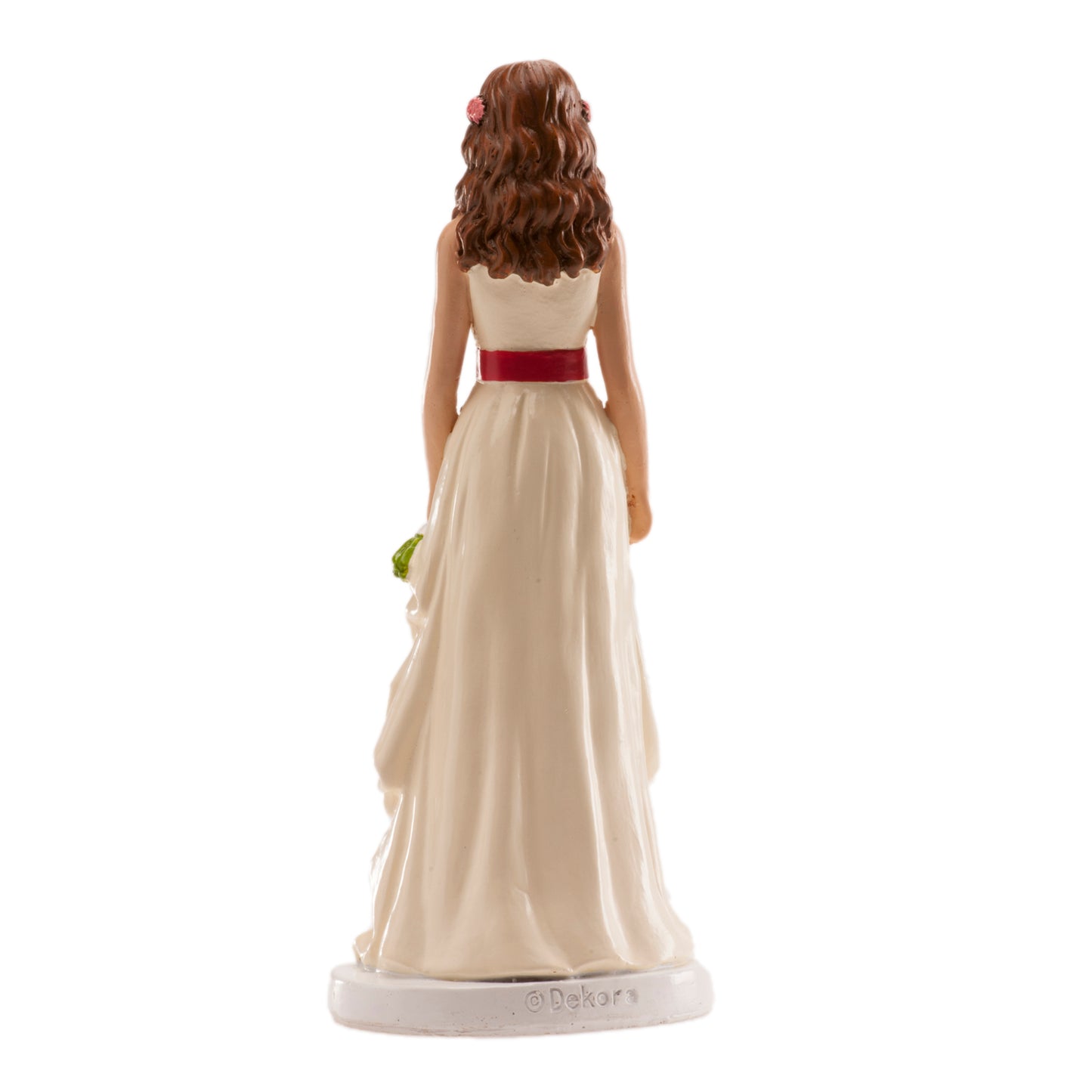 FIGURA DE BODA MUJER "RAMO MARGARITAS COLORES" 16 CM