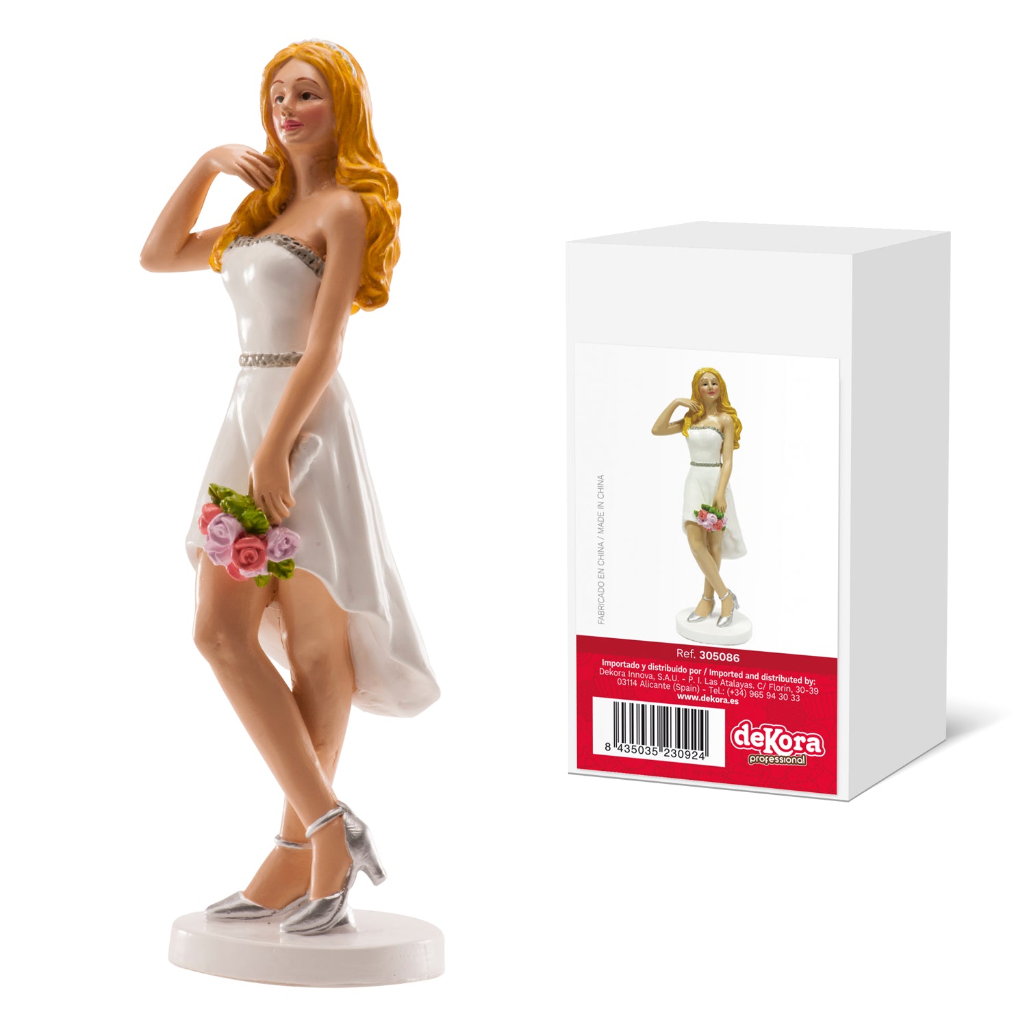 FIGURA MULHER CASAMENTO "VESTIDO CURTO" 16 CM