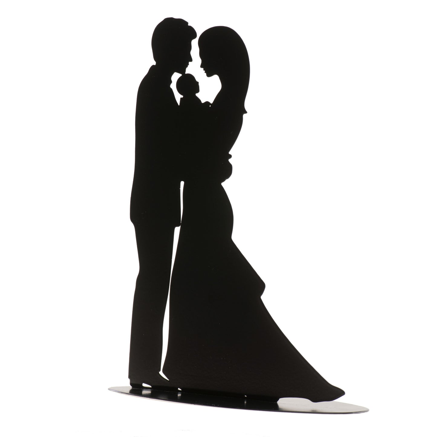 STATTUETA PER MATRIMONIO CON BAMBINO IN METALLO NERO 18CM