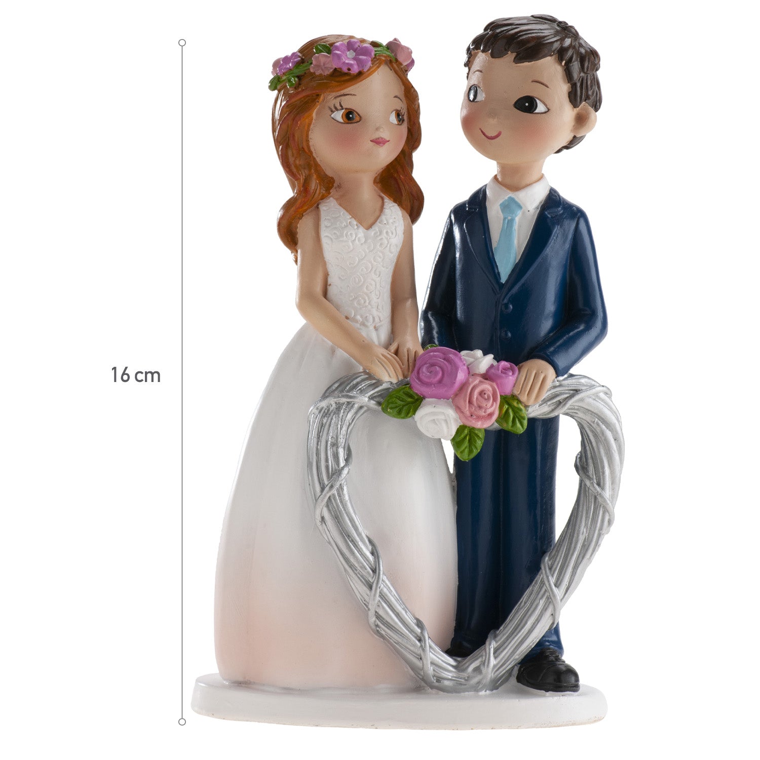 COUPLE DE MARIAGE COEUR 16CM