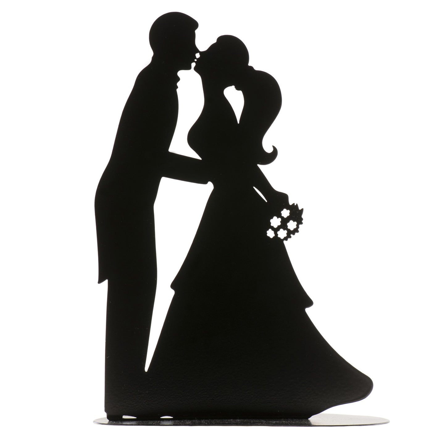 PAREJA BODA BESO DE METAL NEGRO 18CM