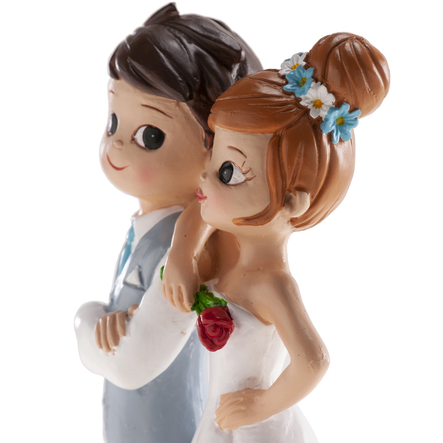 WEDDING COUPLE WITH FLOWER 16CM