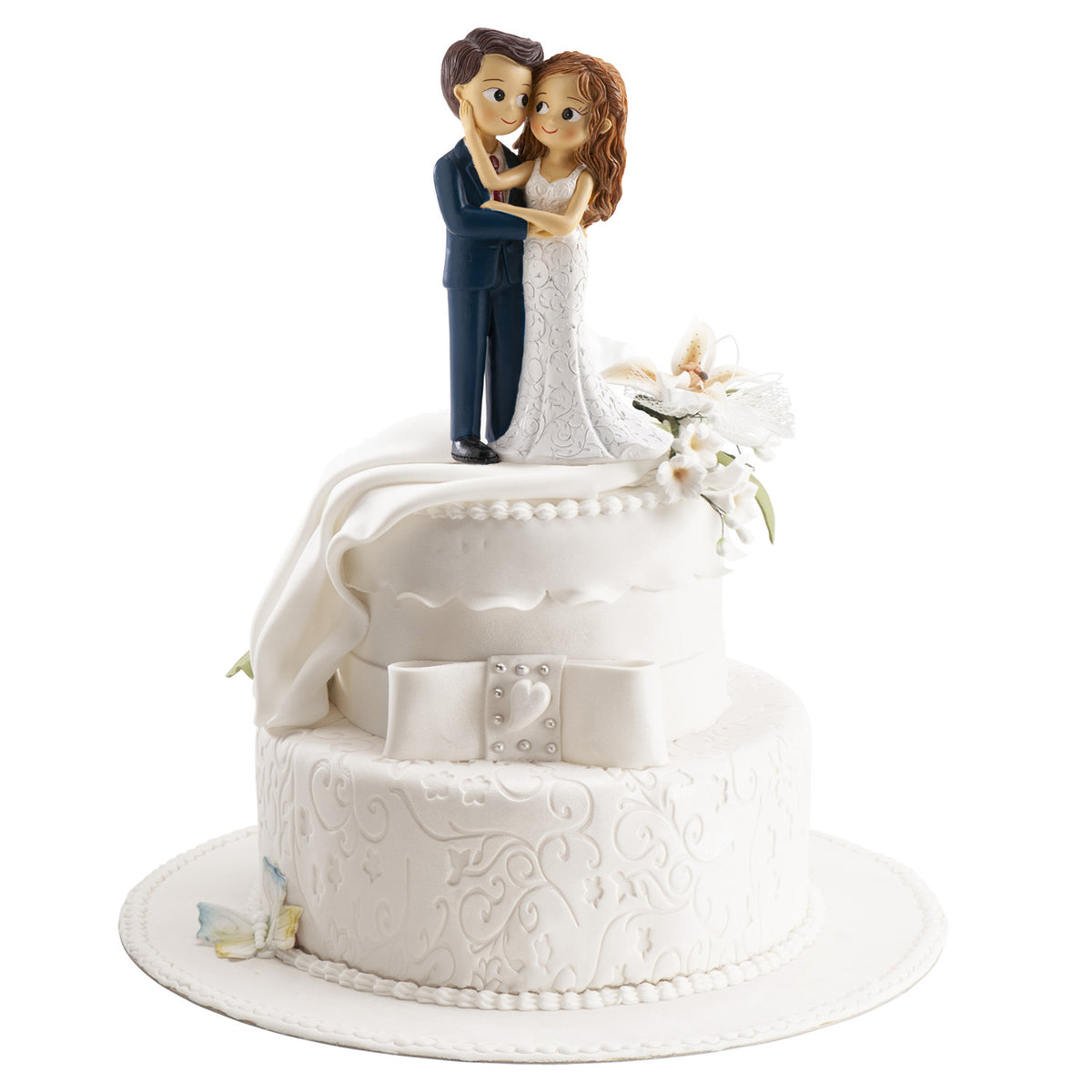 PAREJA DE BODA CARICIA EN LA CARA 16CM