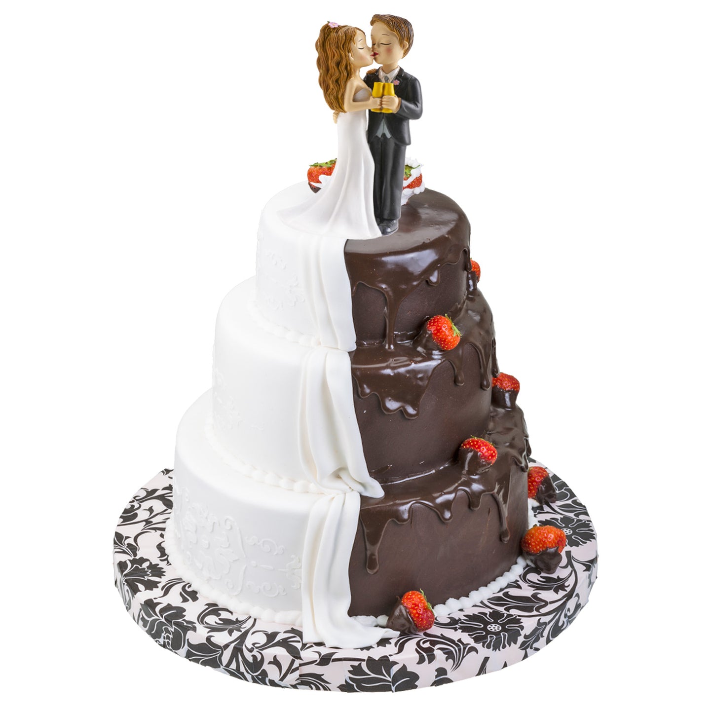 CASAL DE NOIVOS COM CHÁVENA E BEIJO 16CM