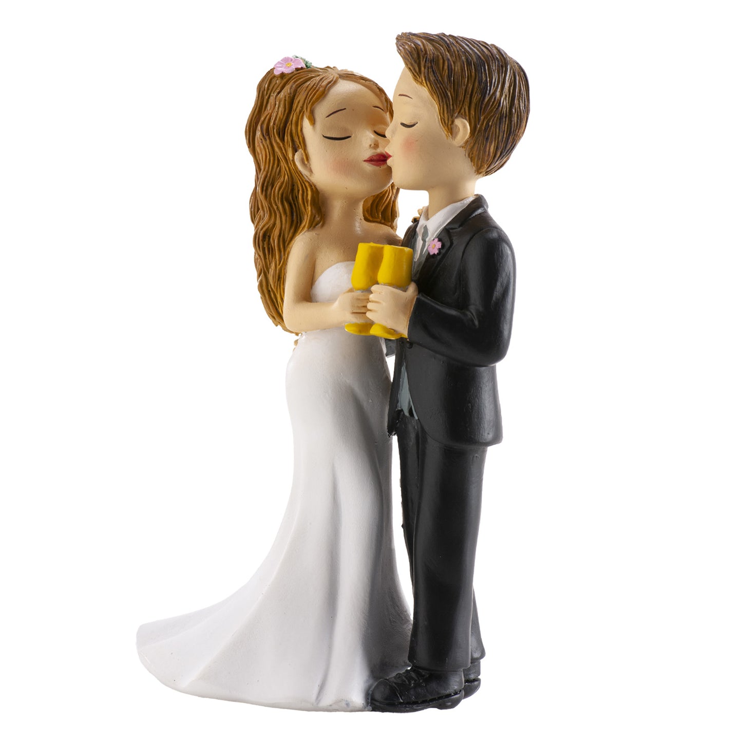 CASAL DE NOIVOS COM CHÁVENA E BEIJO 16CM