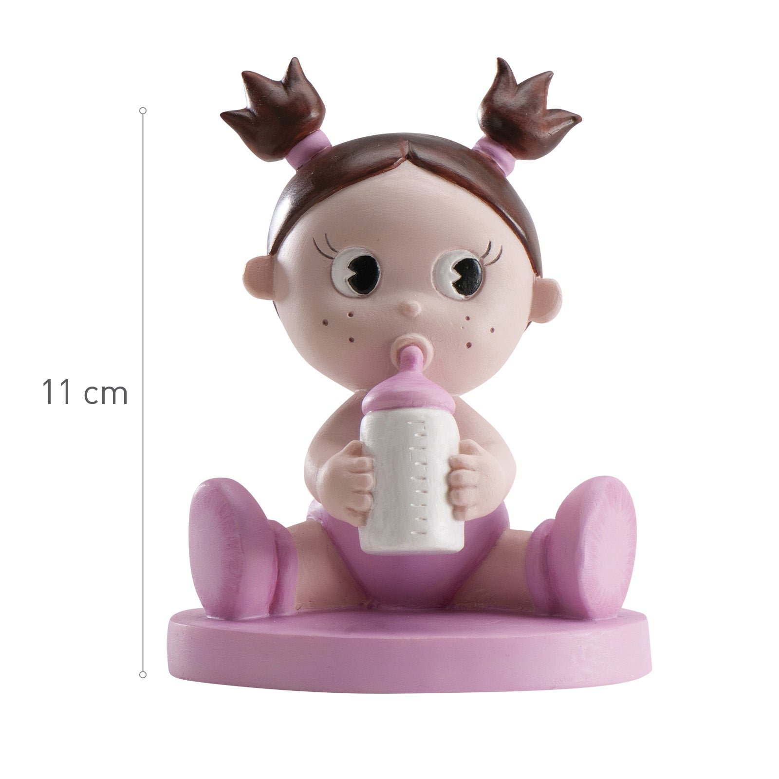 FIGURINE GÂTEAU DE BAPTÊME FILLE AVEC BOUTEILLE 10CM