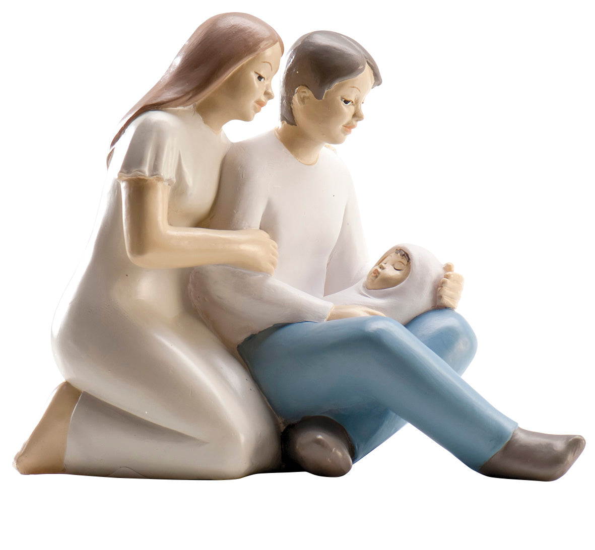 CHRISTENING FIGURE PARENTS WITH BABY 10CM