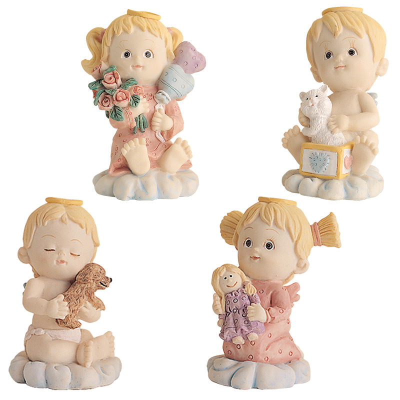CAKE BAPTISM FIGURINE CLASSIC ANGELS 4 MODELS 4,5CM