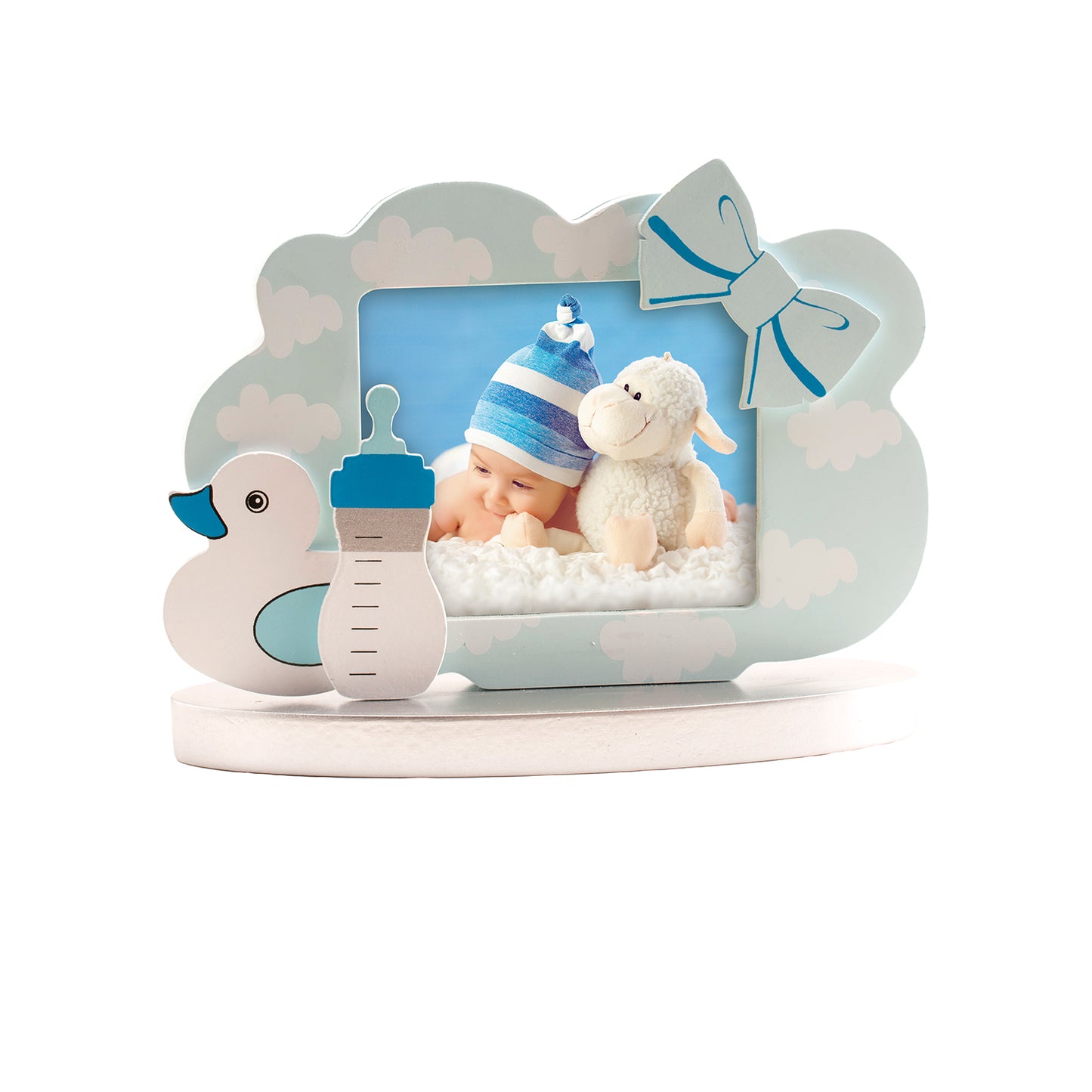 MARCO FOTOS BAUTIZO PATITO AZUL 15X10,5CM