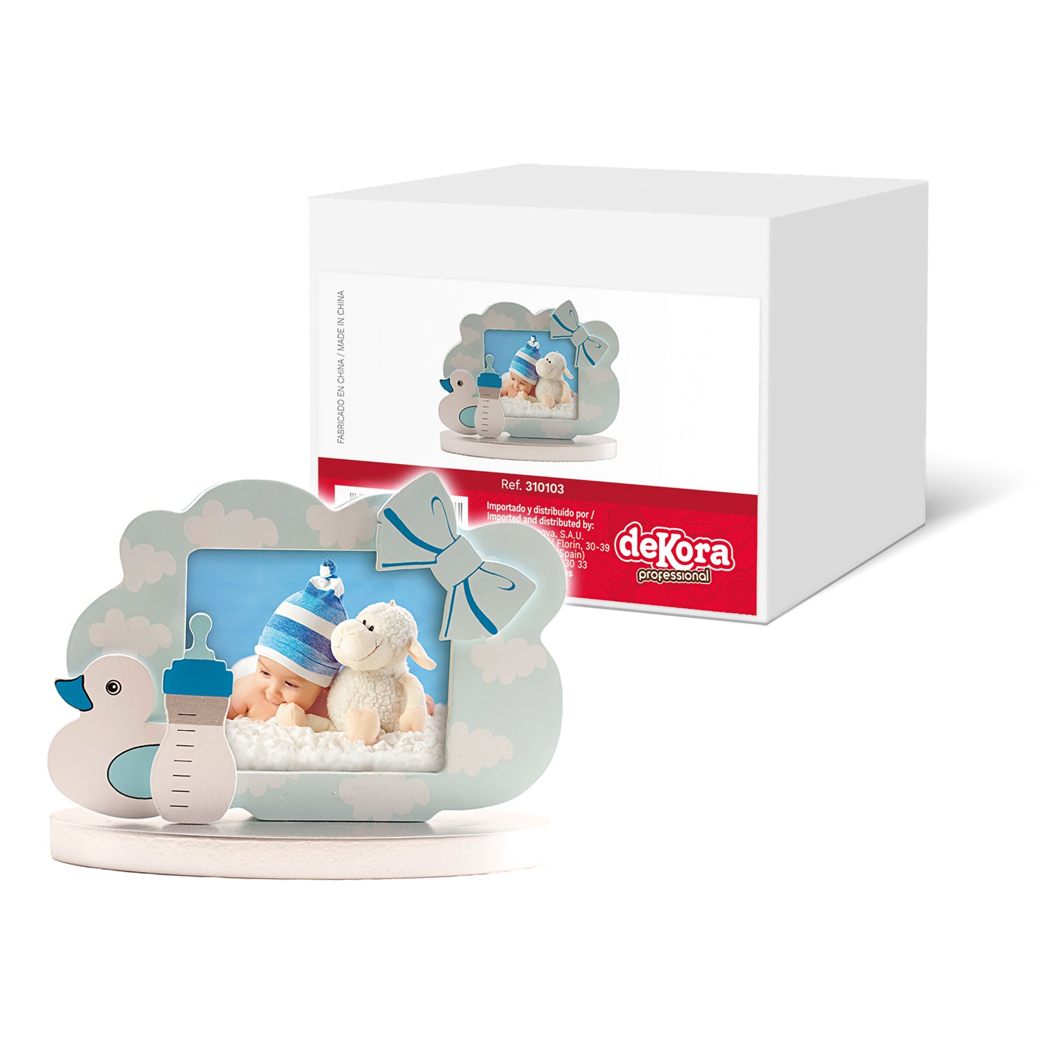 MARCO FOTOS BAUTIZO PATITO AZUL 15X10,5CM