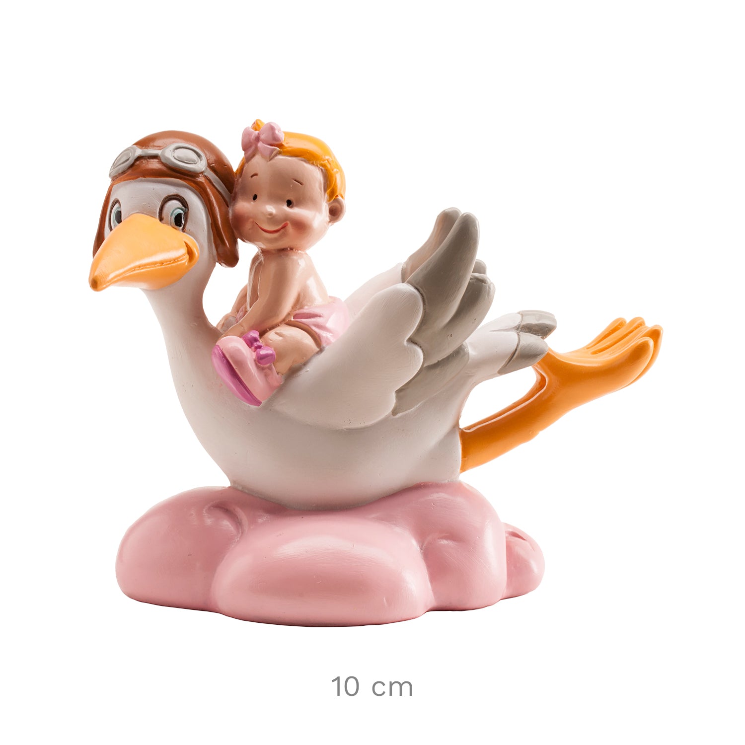 4 CEGONHA A VOAR ROSA 10 CM