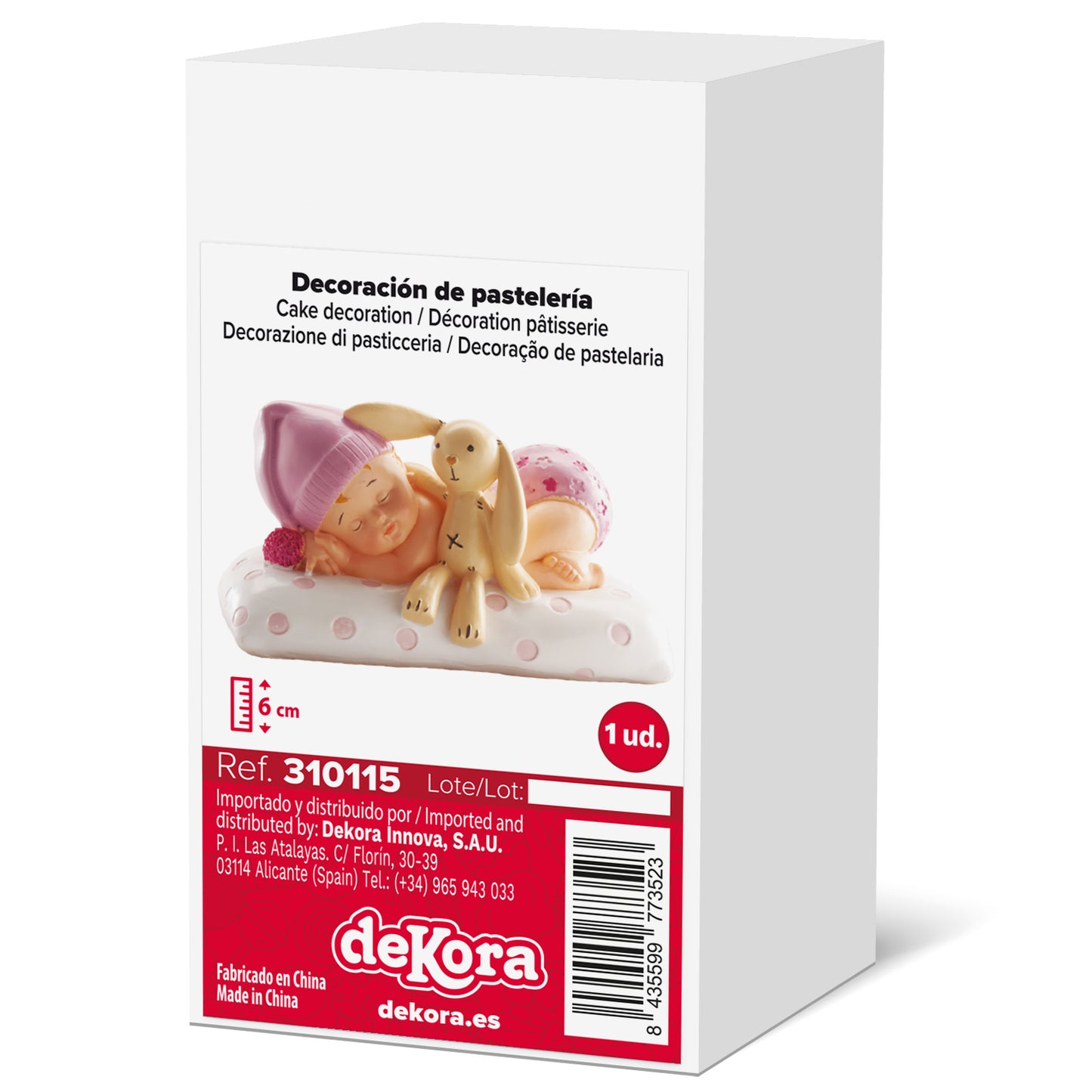 BAUTIZO BEBÉ CON PELUCHE ROSA