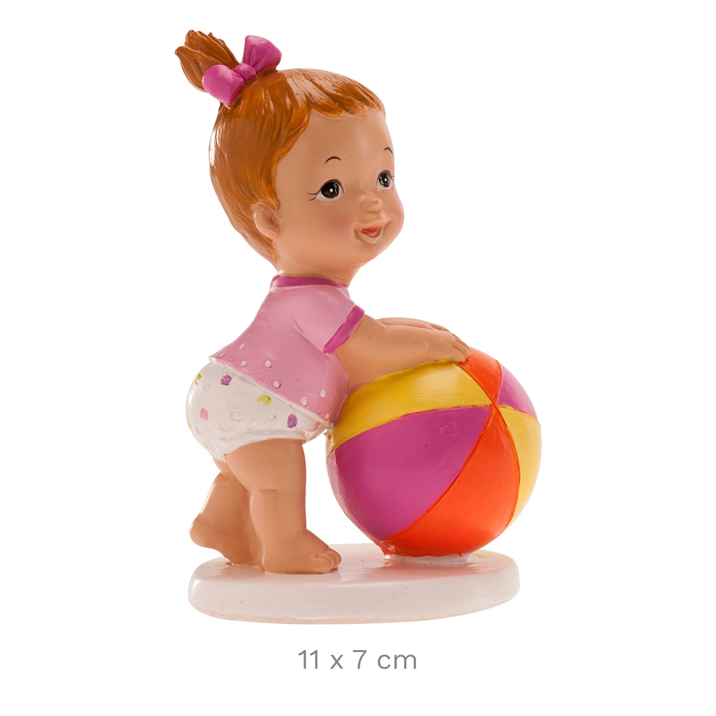 FIGURA TARTA BAUTIZO NIÑA CON PELOTA 11 x 7 CM