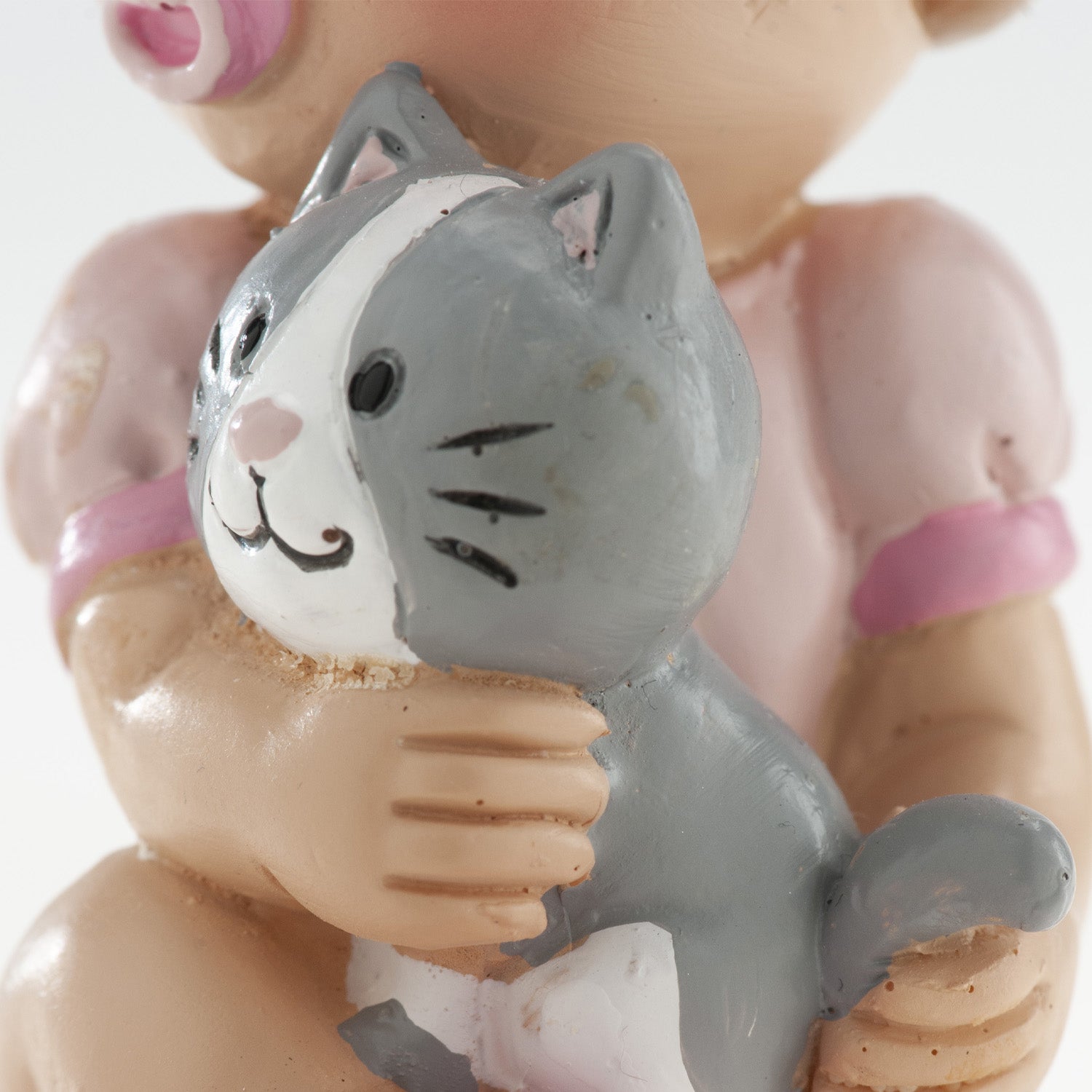 FIGURA BOLO BATIZADO MENINA BATIZADO COM GATO 10CM