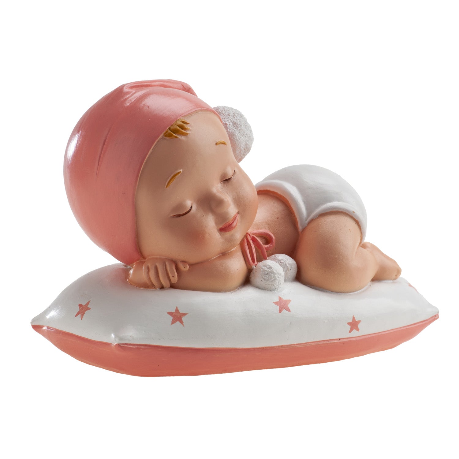 BATISMO MENINA ADORMECIDA POMPON 10 X 6 X 7 CM