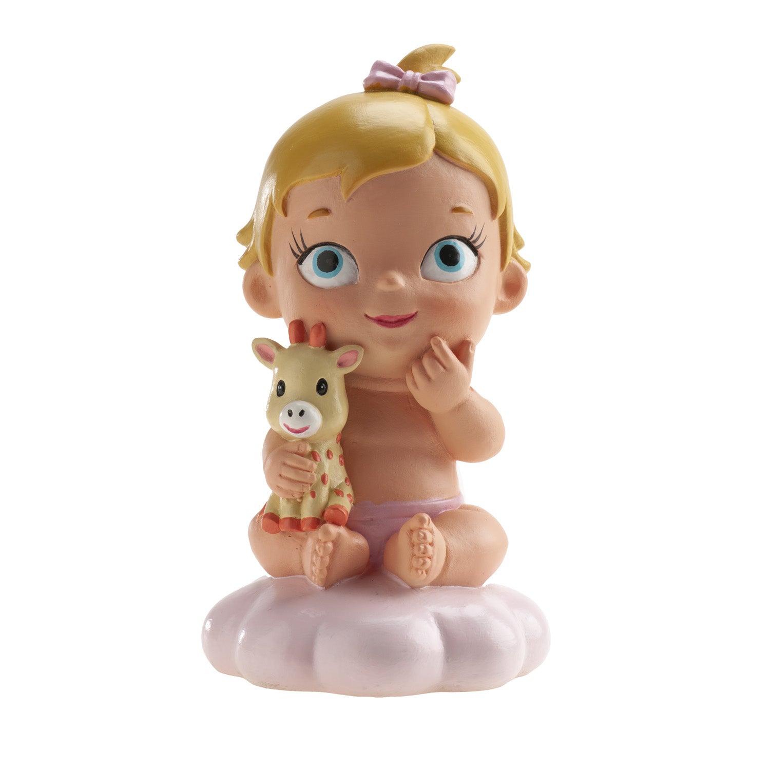 BAPTISM GIRL WITH GIRAFFE 10,5 X 6CM