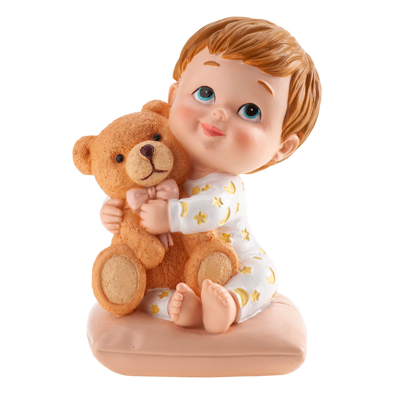 TOPO DE BOLO BEBÉ SENTADO PIJAMA ESPAÇO 10CM