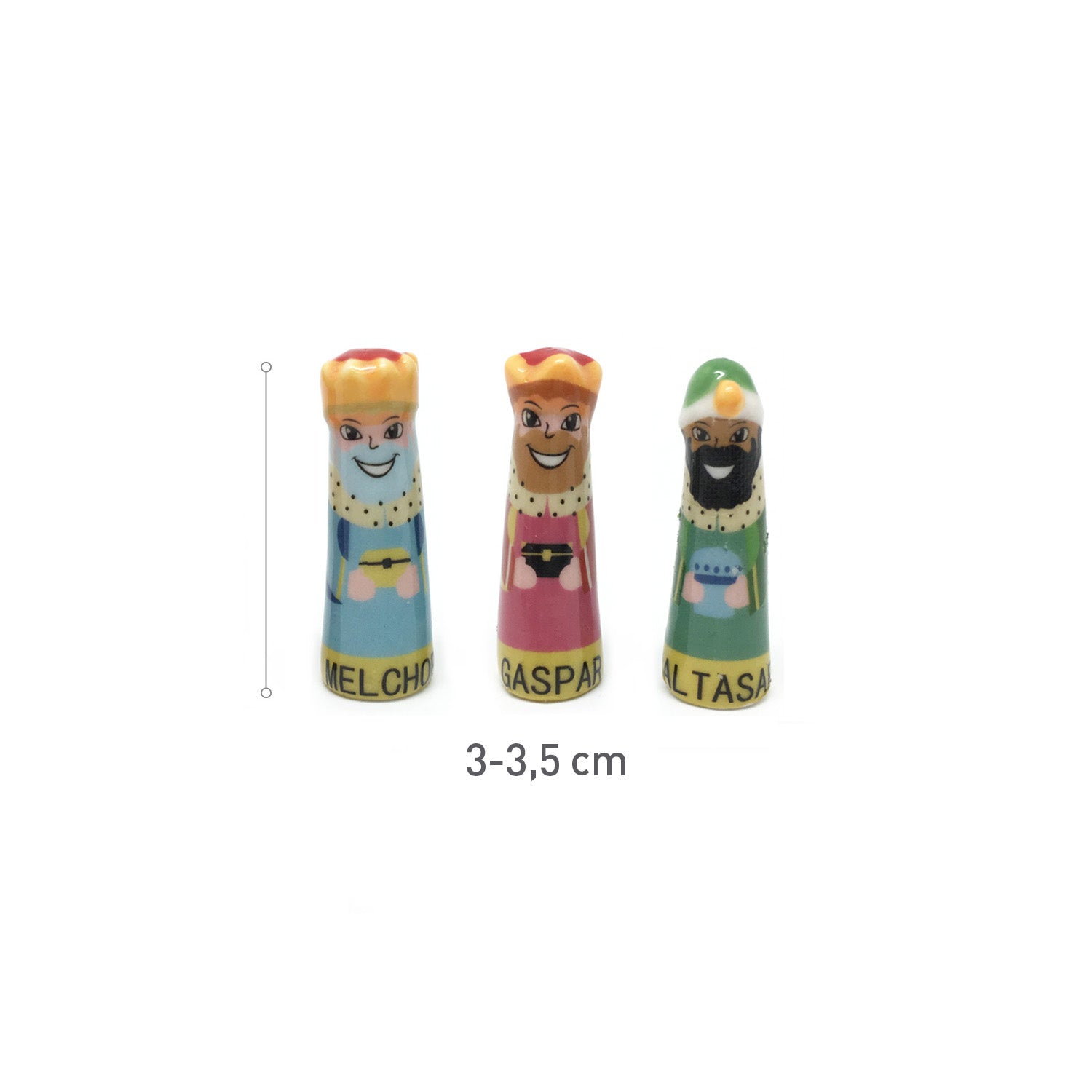 REIS MAGOS CERÁMICA COM NOME BOLO DE REI 3-3.5CM