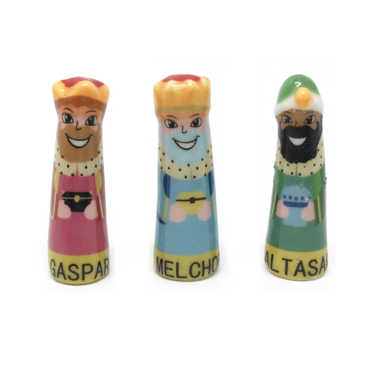 REIS MAGOS CERÁMICA COM NOME BOLO DE REI 3-3.5CM