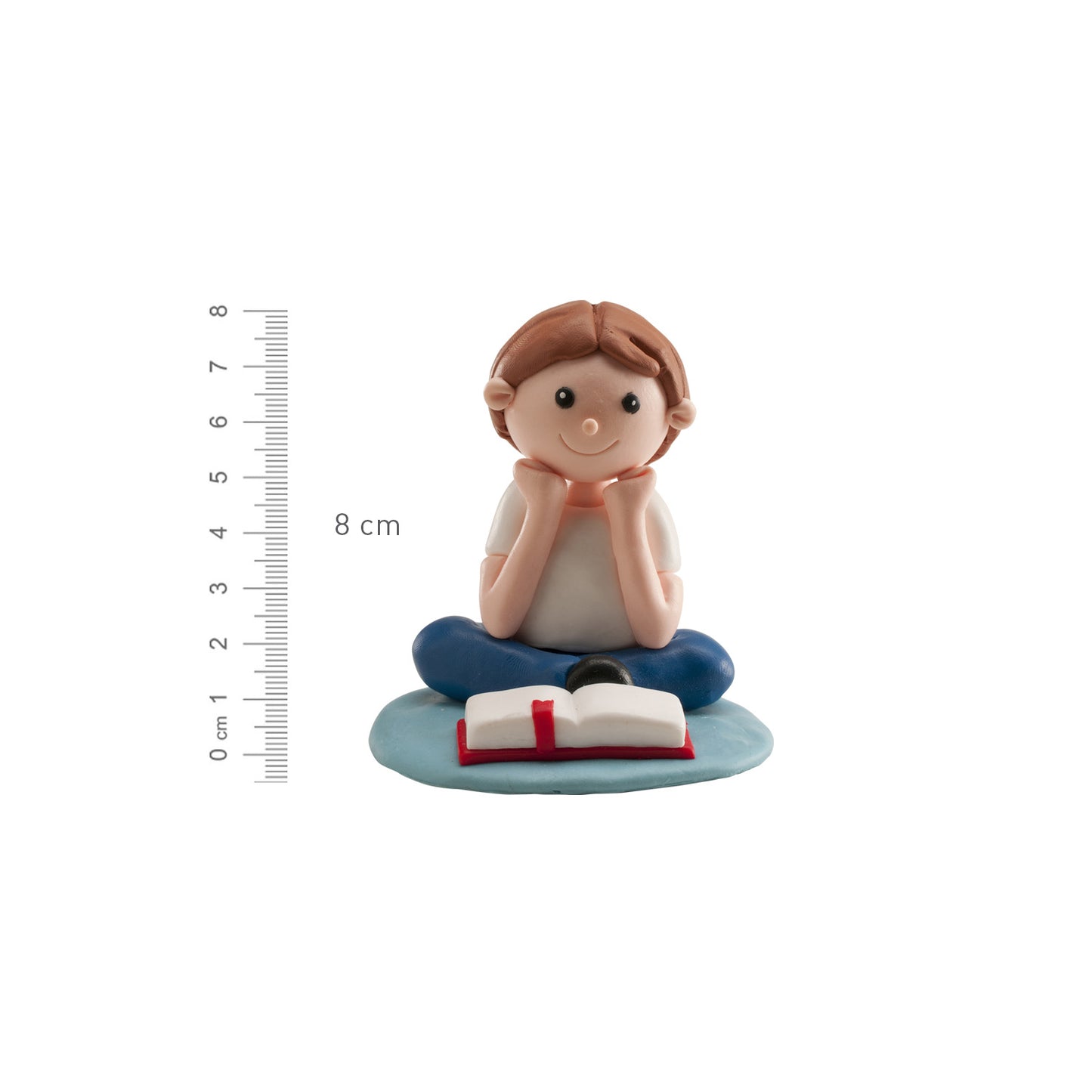 BAMBINO COMUNIONE CHE LEGGE BIBBIA CLAY 8CM