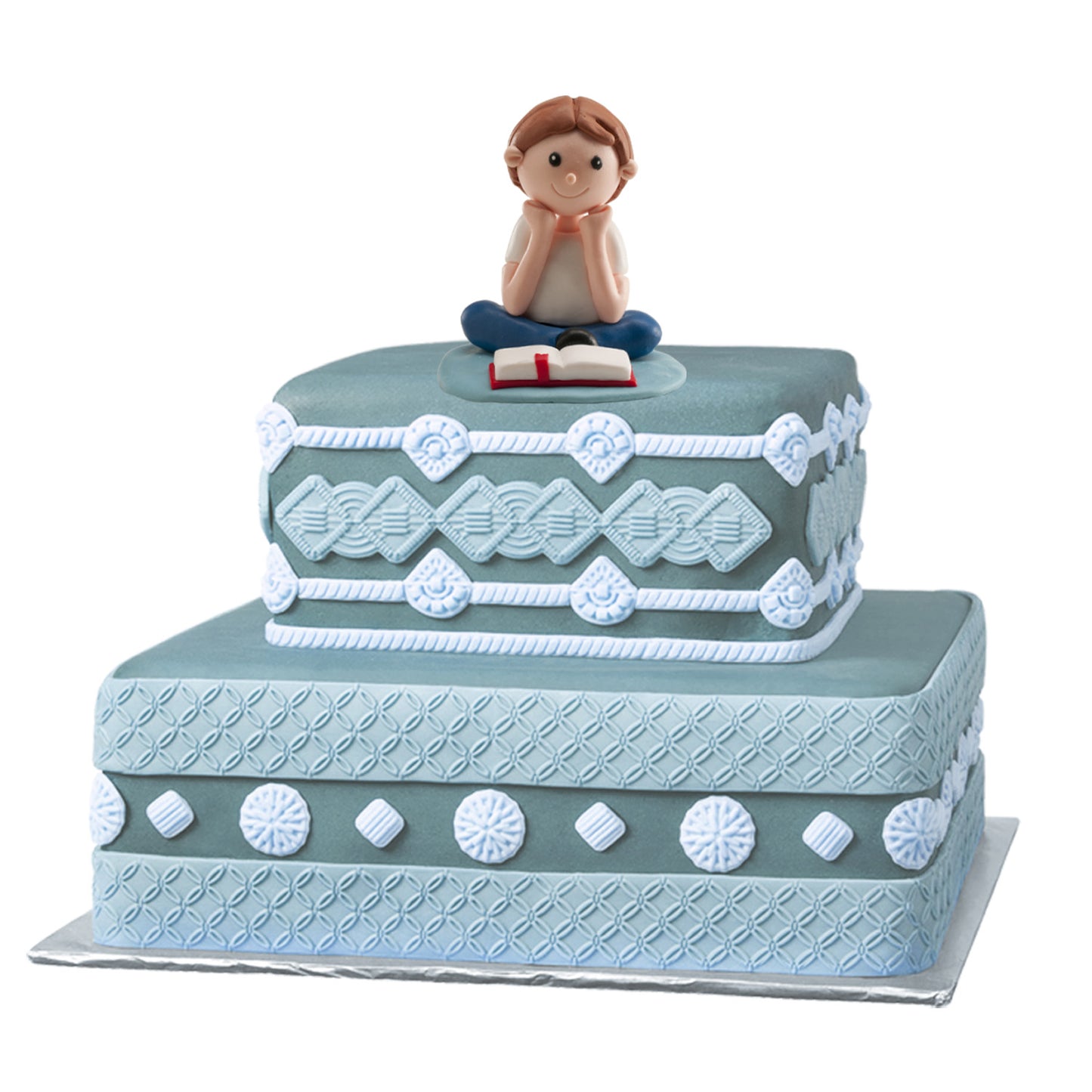 MENINO COMUNHÃO A LER BÍBLIA CLAY 8CM