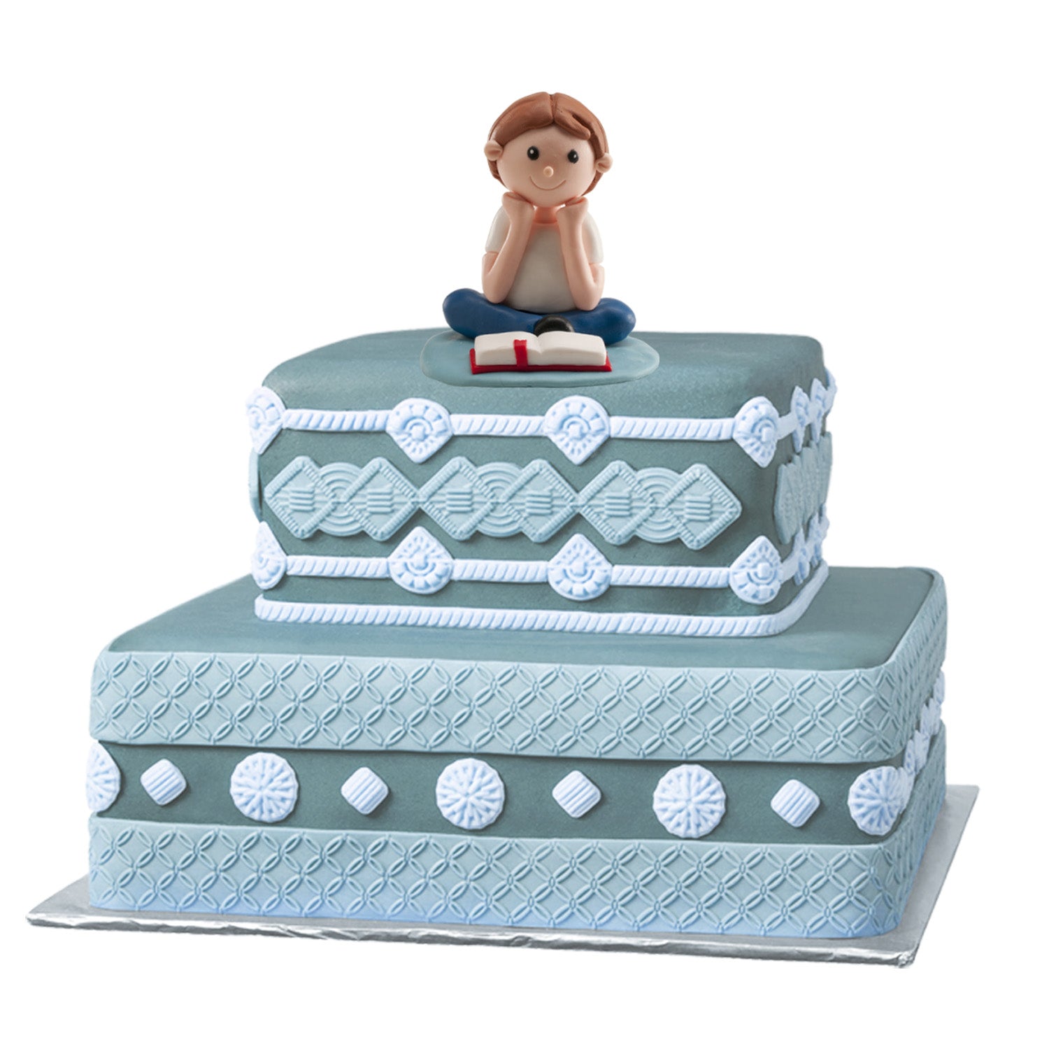 BAMBINO COMUNIONE CHE LEGGE BIBBIA CLAY 8CM