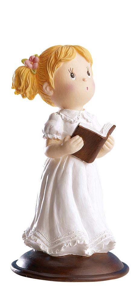 BAMBINA COMUNIONE CON BIBBIA 13,50CM